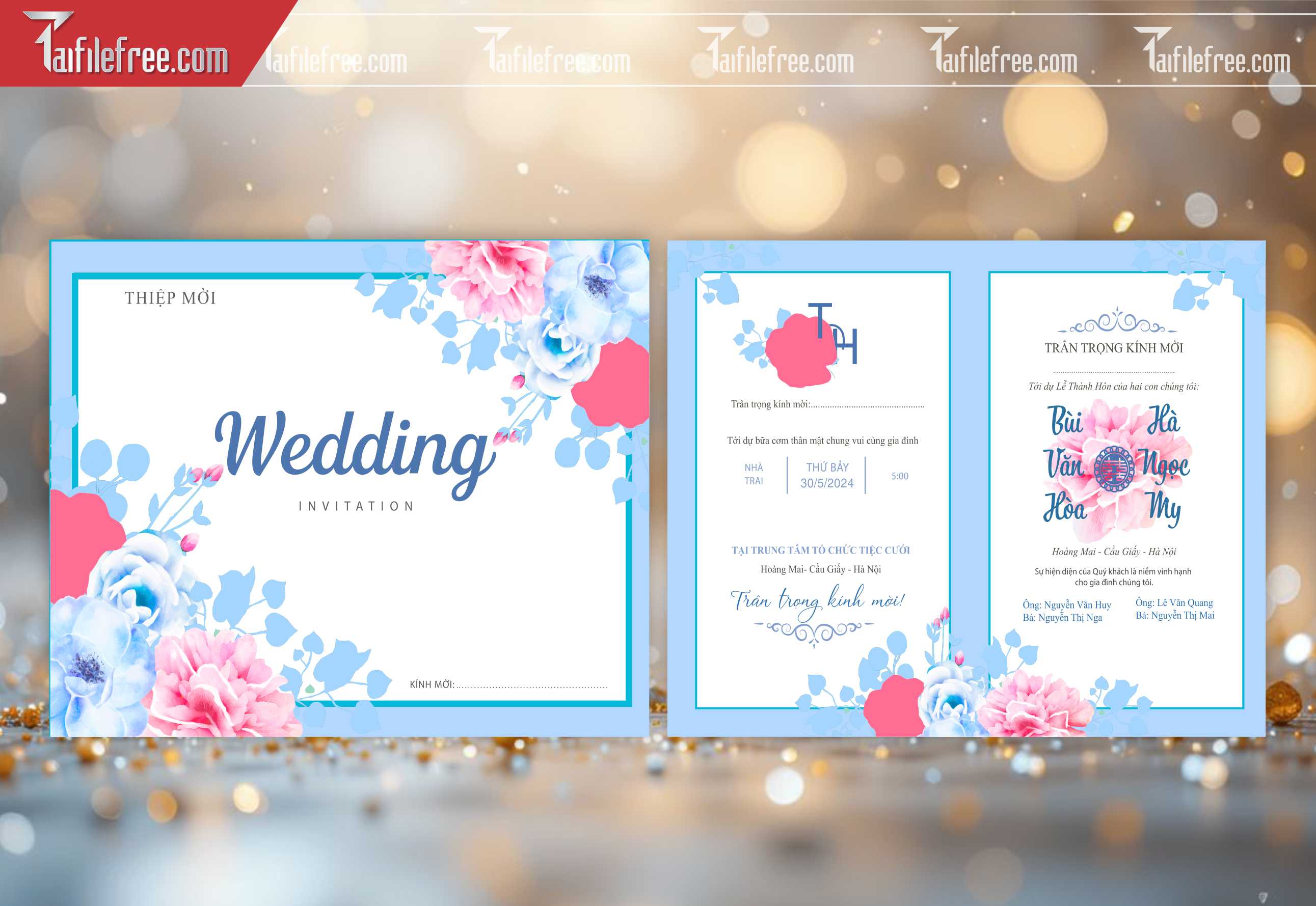 Mẫu Thiệp Cưới Đẹp File Vector_TC18