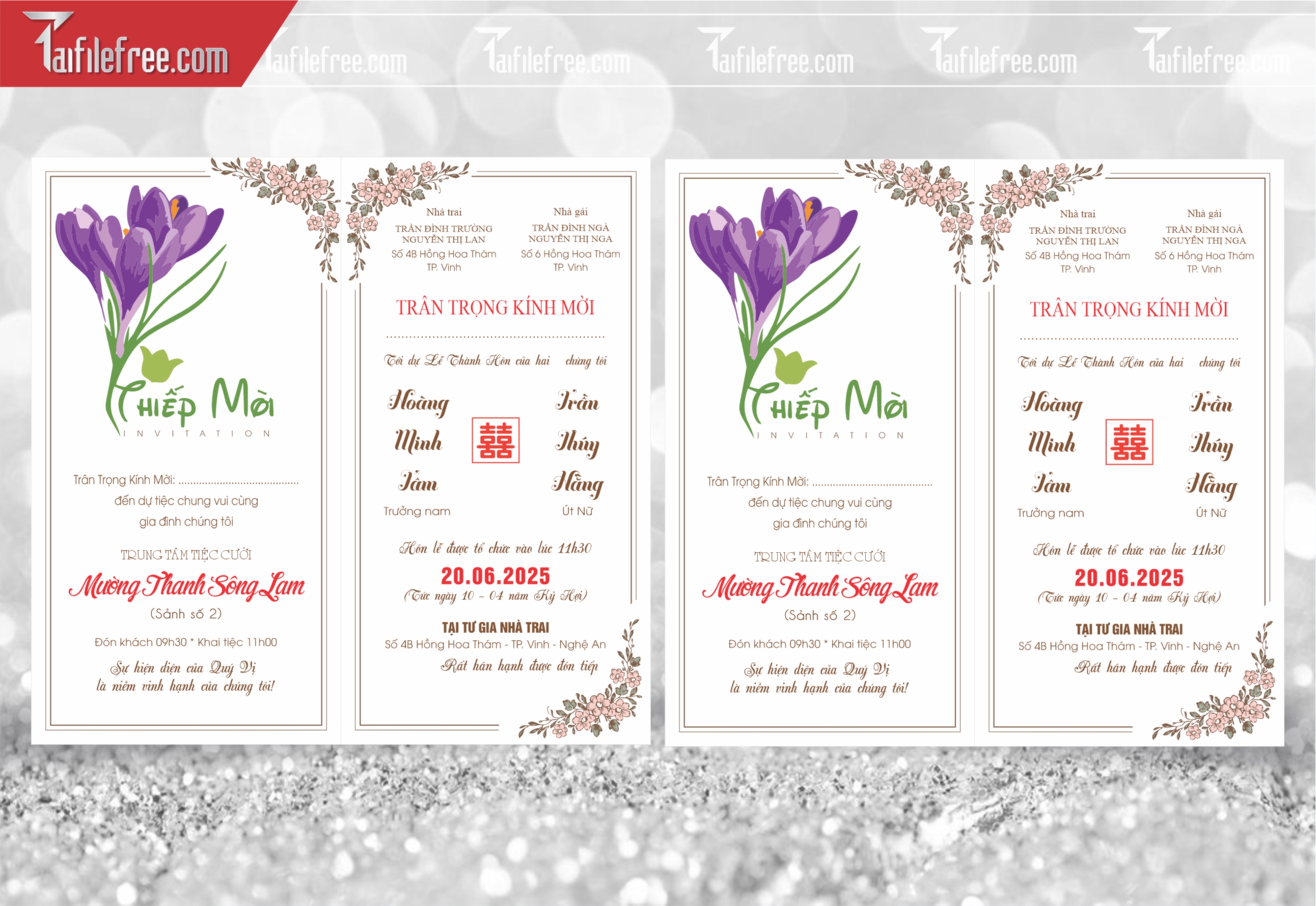 Mẫu Thiệp Cưới Đẹp File Vector_TC74