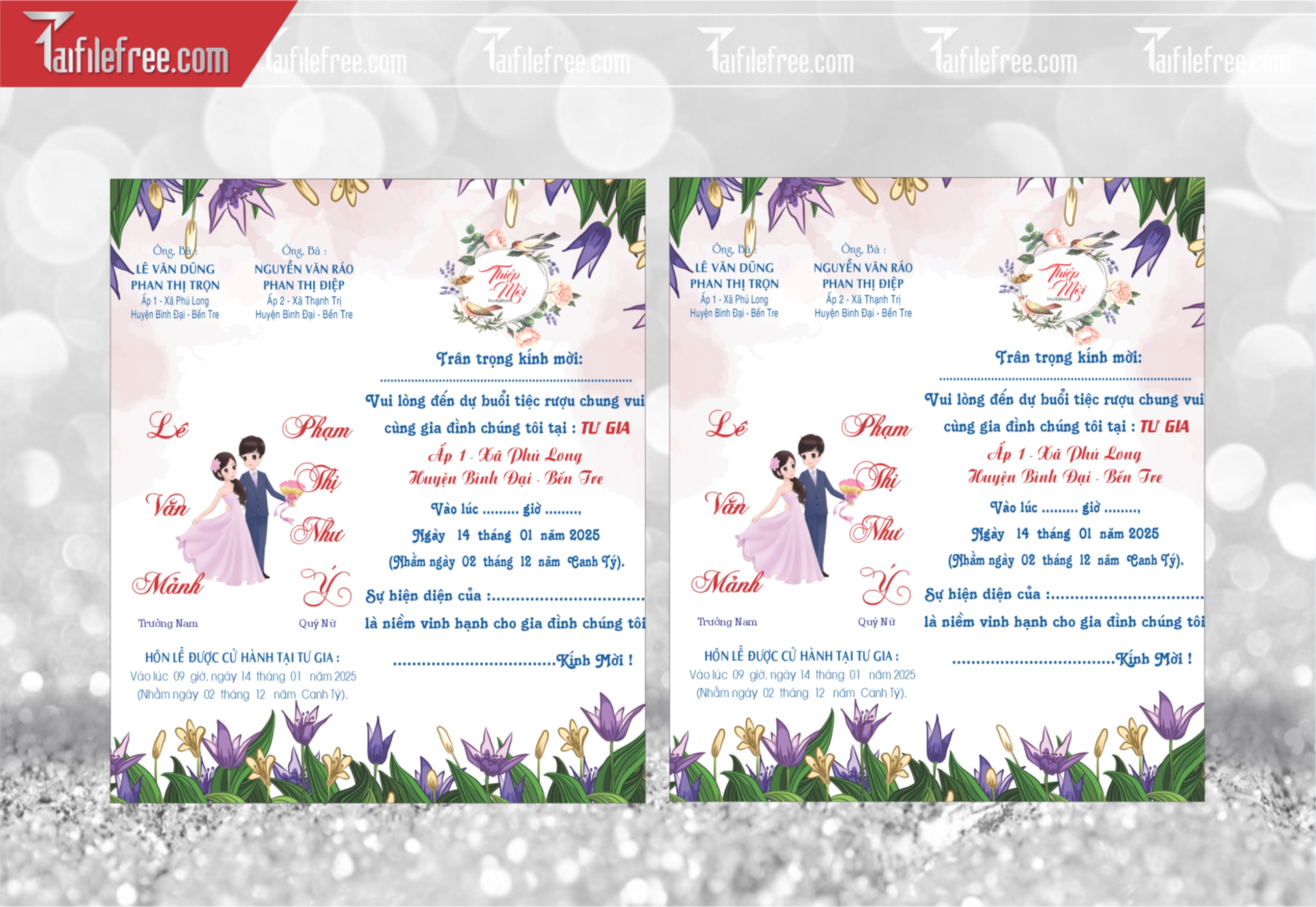 Mẫu Thiệp Cưới Đẹp File Vector_TC85