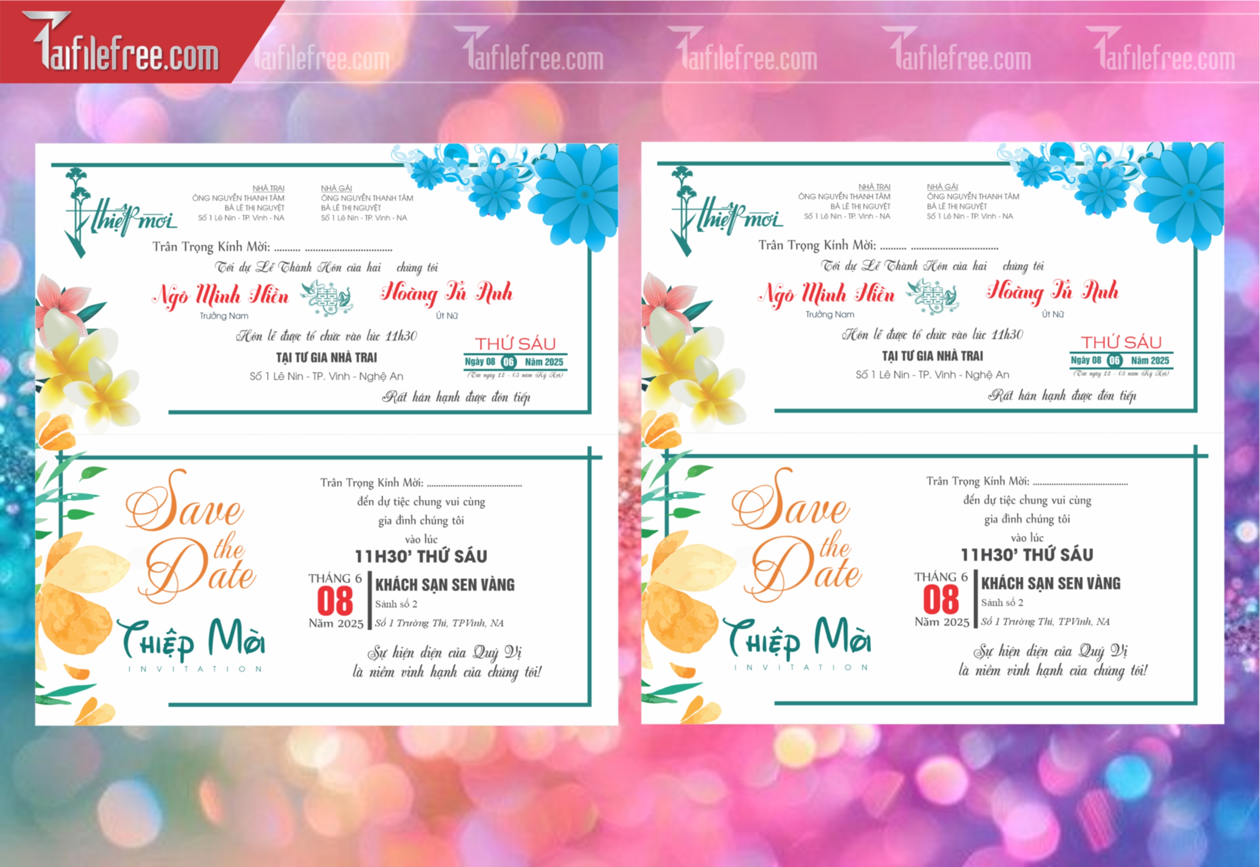 Mẫu Thiệp Cưới Đẹp File Vector_TC90