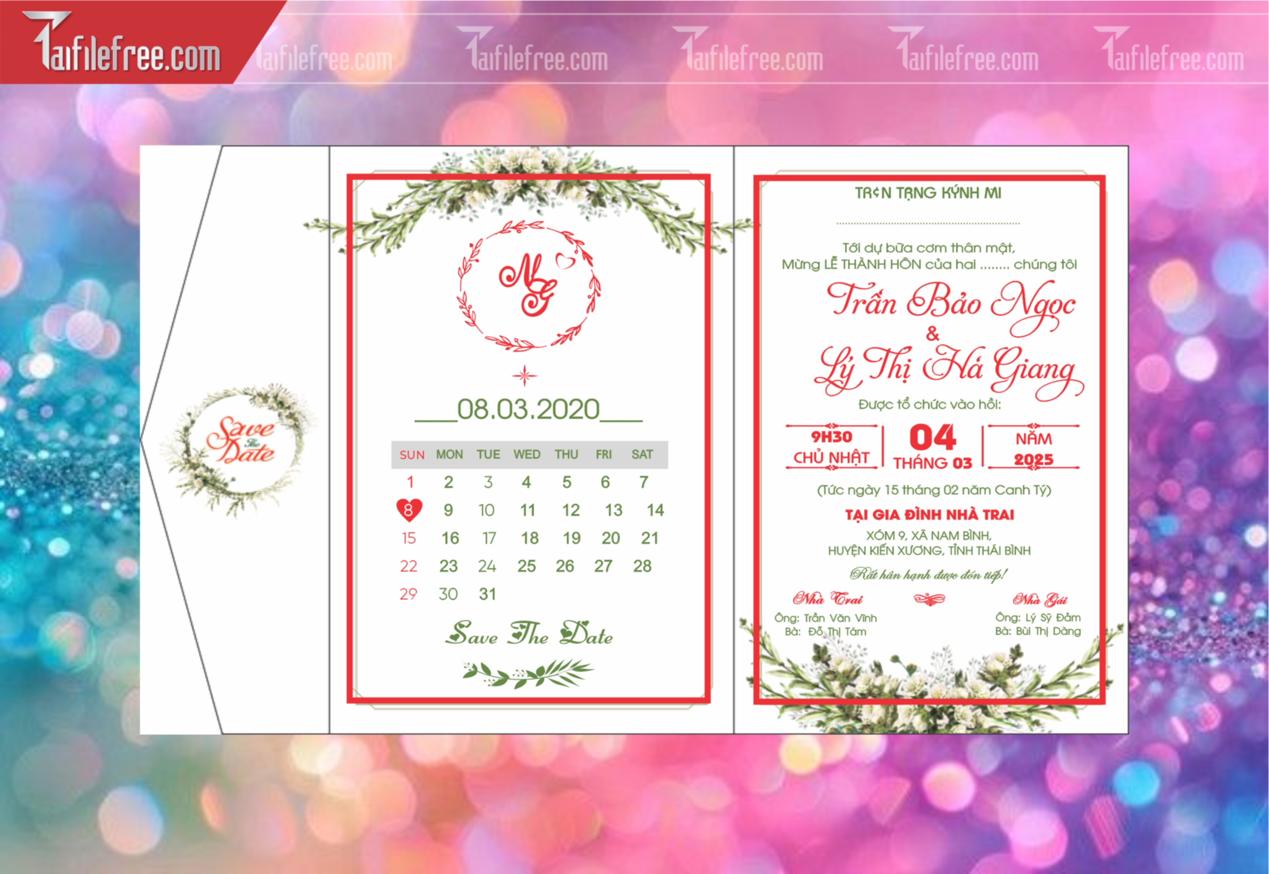 Mẫu Thiệp Cưới Đẹp File Vector_TC92