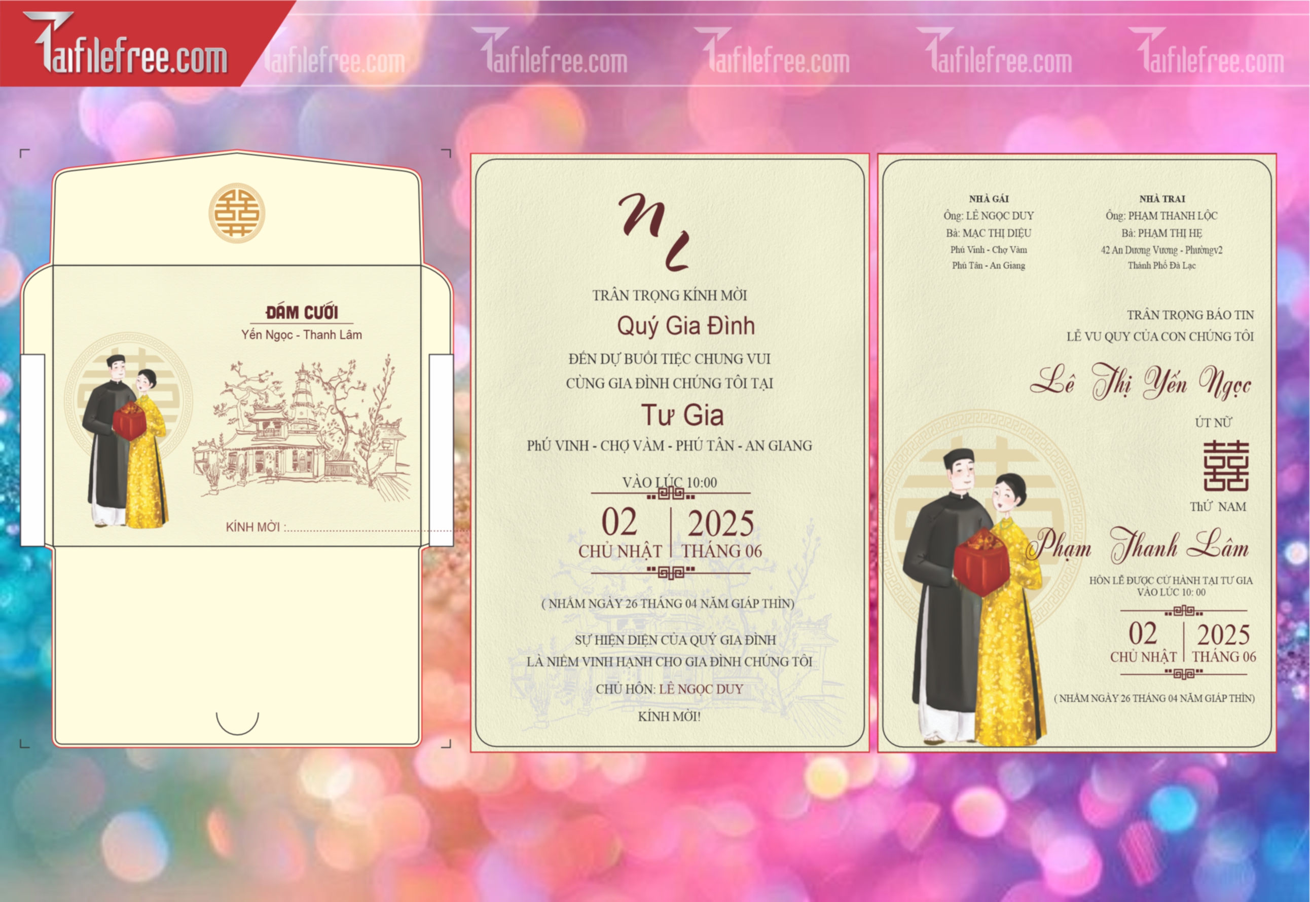 Mẫu Thiệp Cưới Đẹp File Vector_TC94