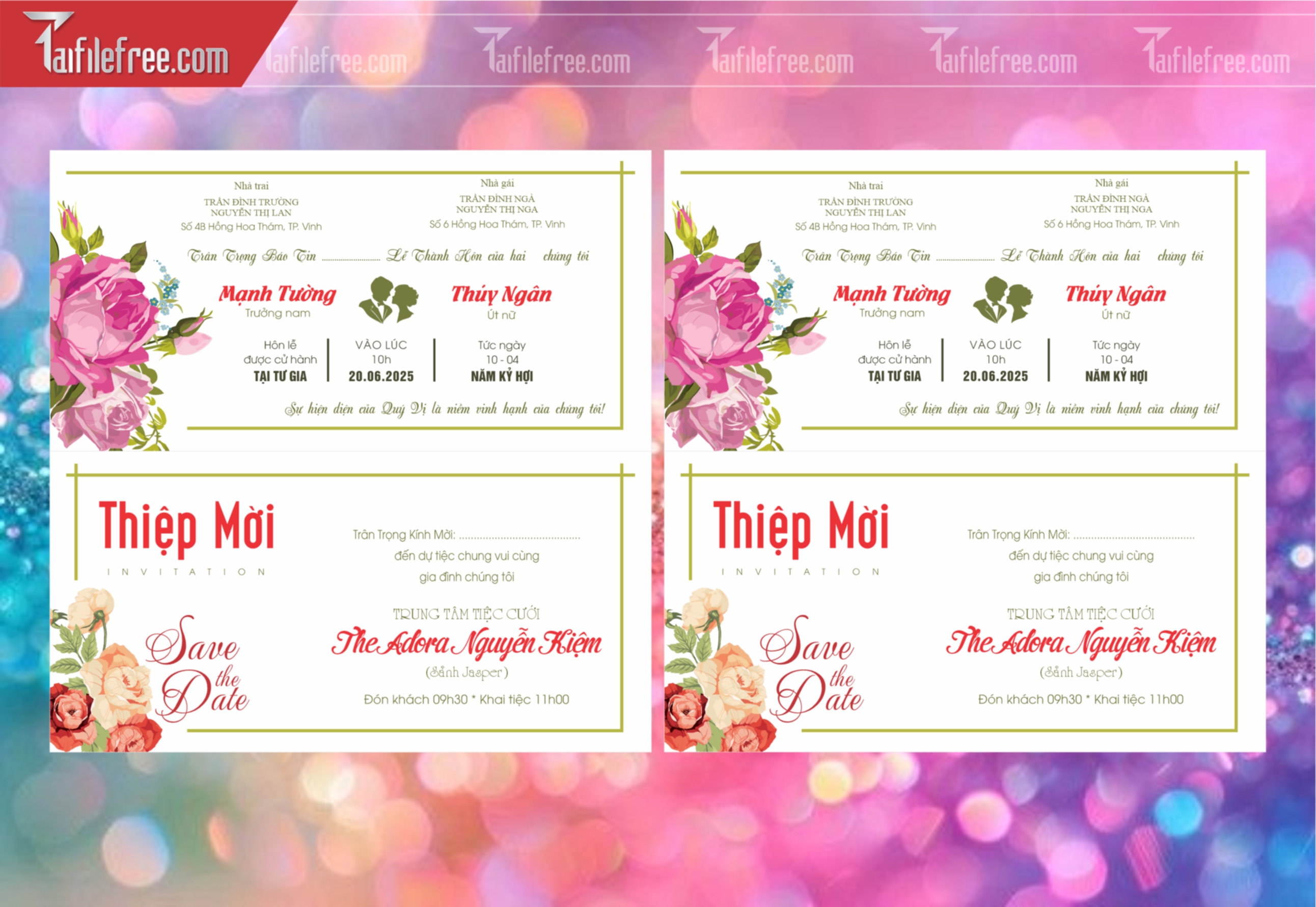 Mẫu Thiệp Cưới Đẹp File Vector_TC98