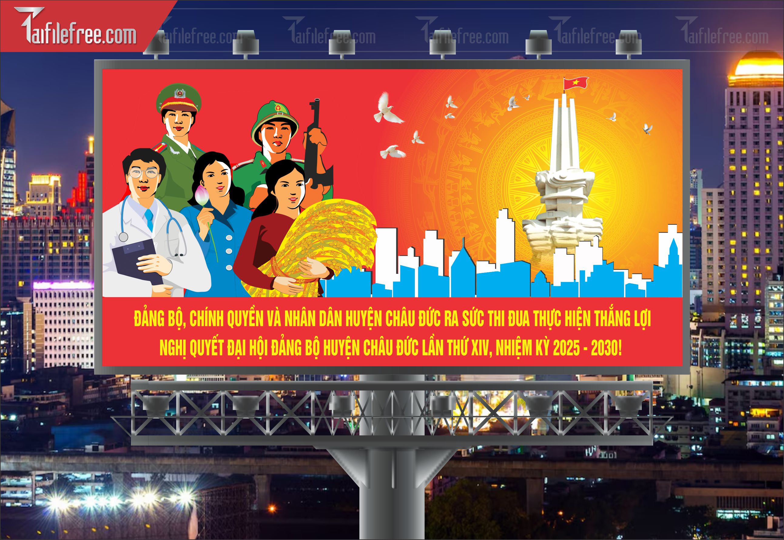 Mẫu Poster/Banner Đại Hội Đảng Bộ_TD100
