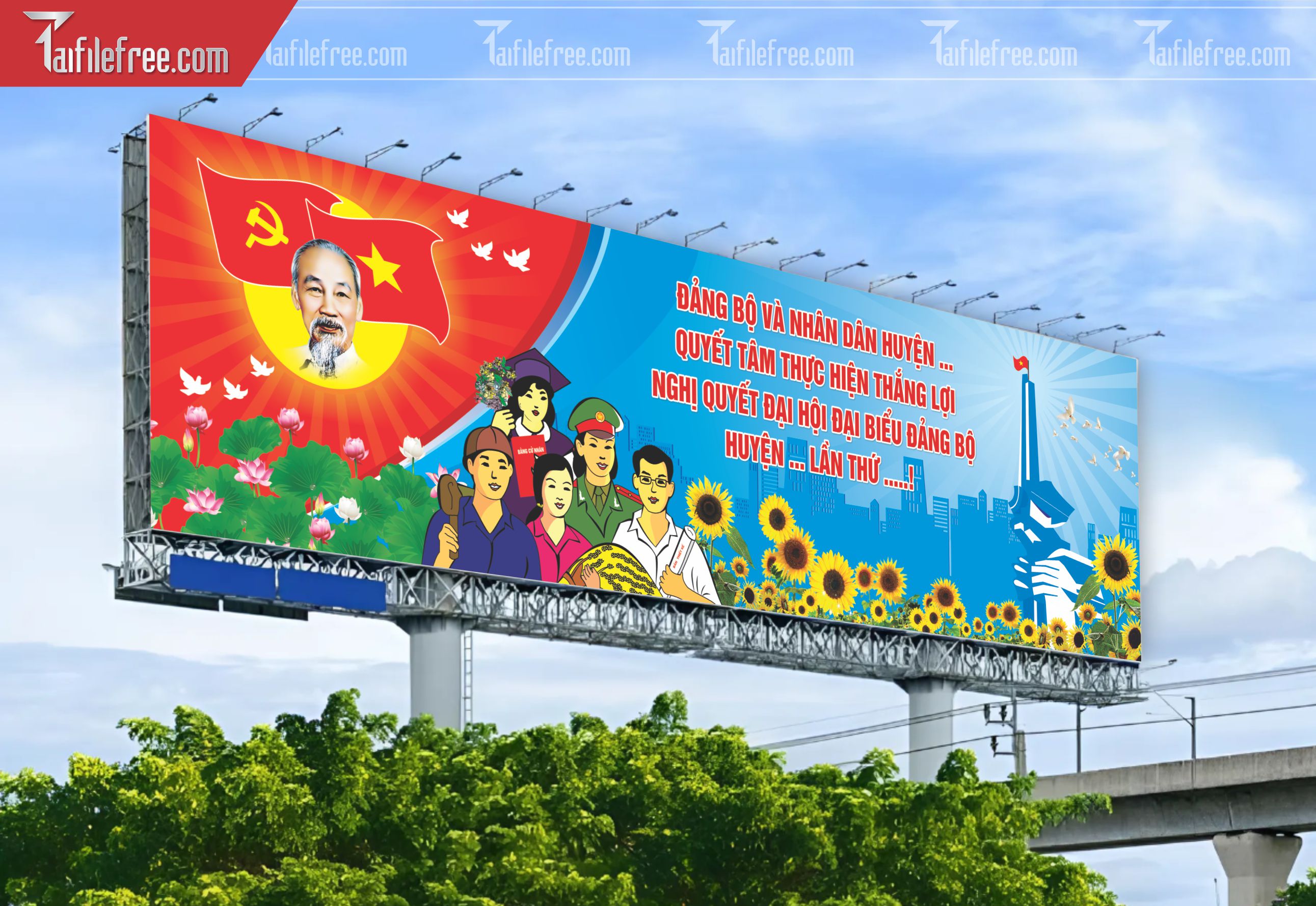 Mẫu Poster/Banner Đại Hội Đảng Bộ_TD102