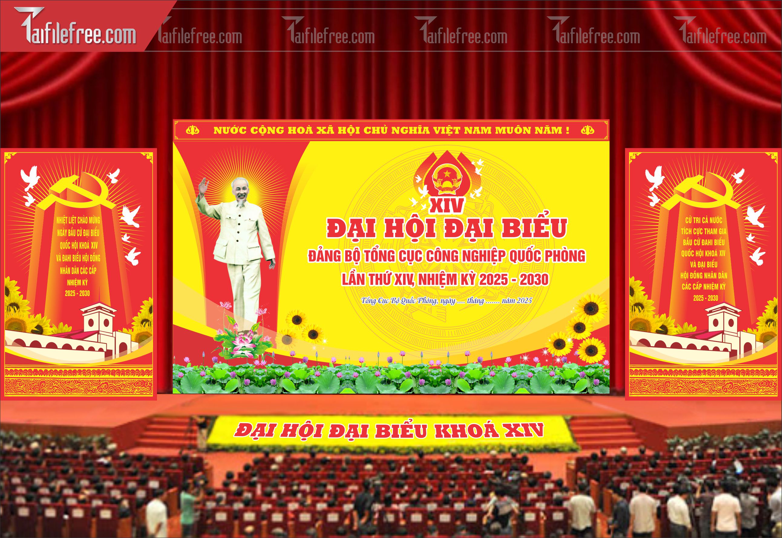 Mẫu Poster/Banner Đại Hội Đảng Bộ_TD103