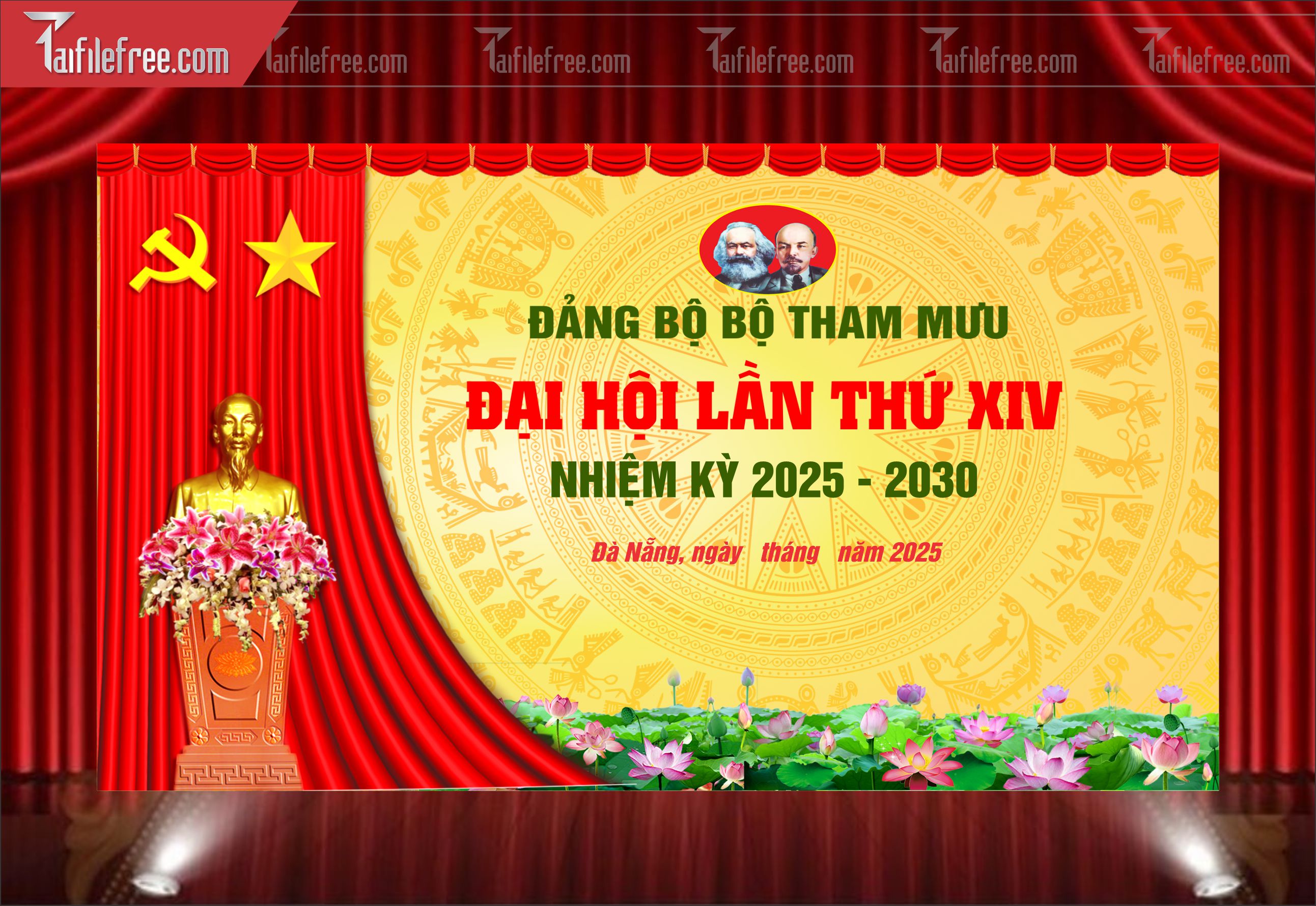 Mẫu Poster/Banner Đại Hội Đảng Bộ_TD104