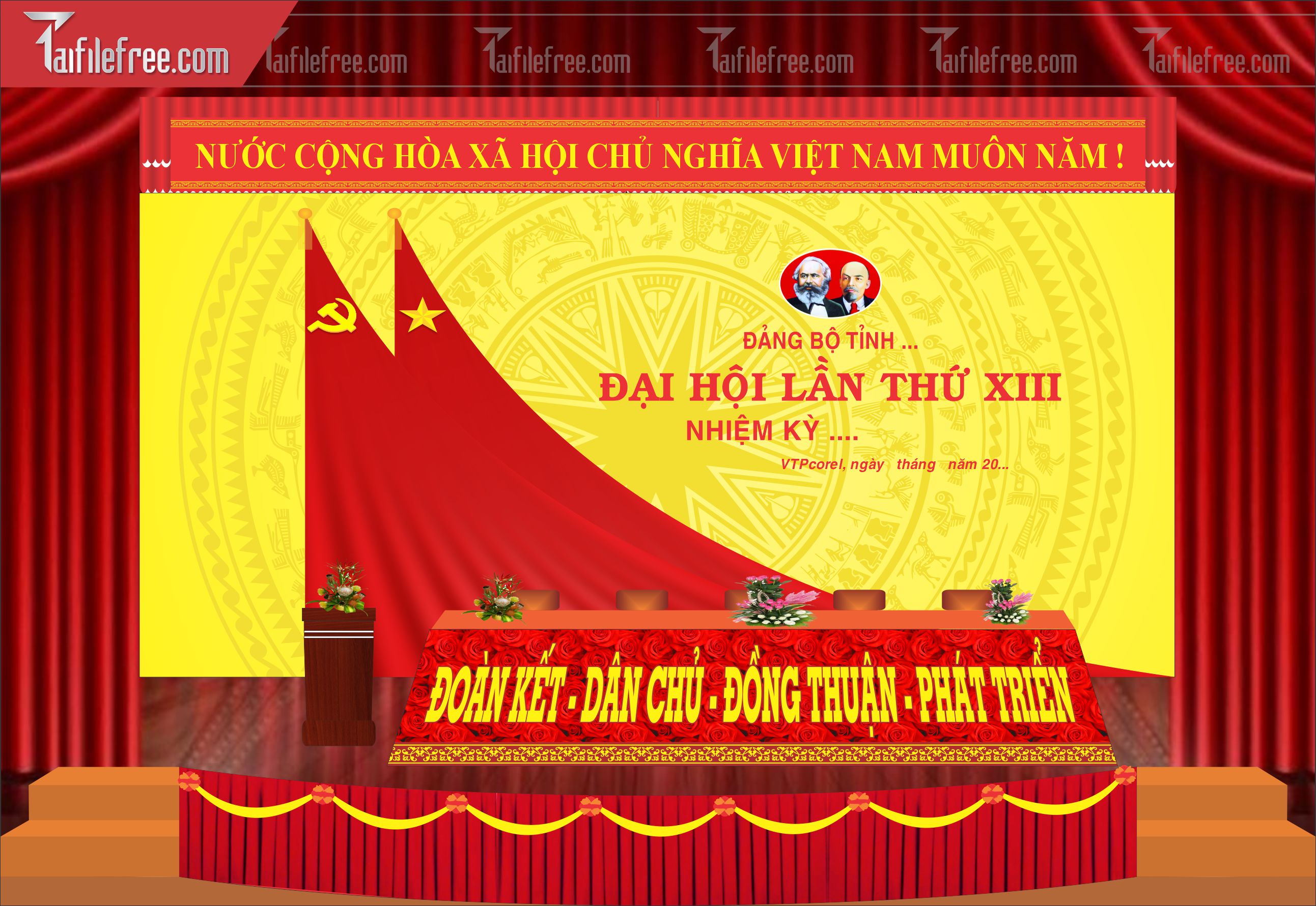 Mẫu Poster/Banner Đại Hội Đảng Bộ_TD105