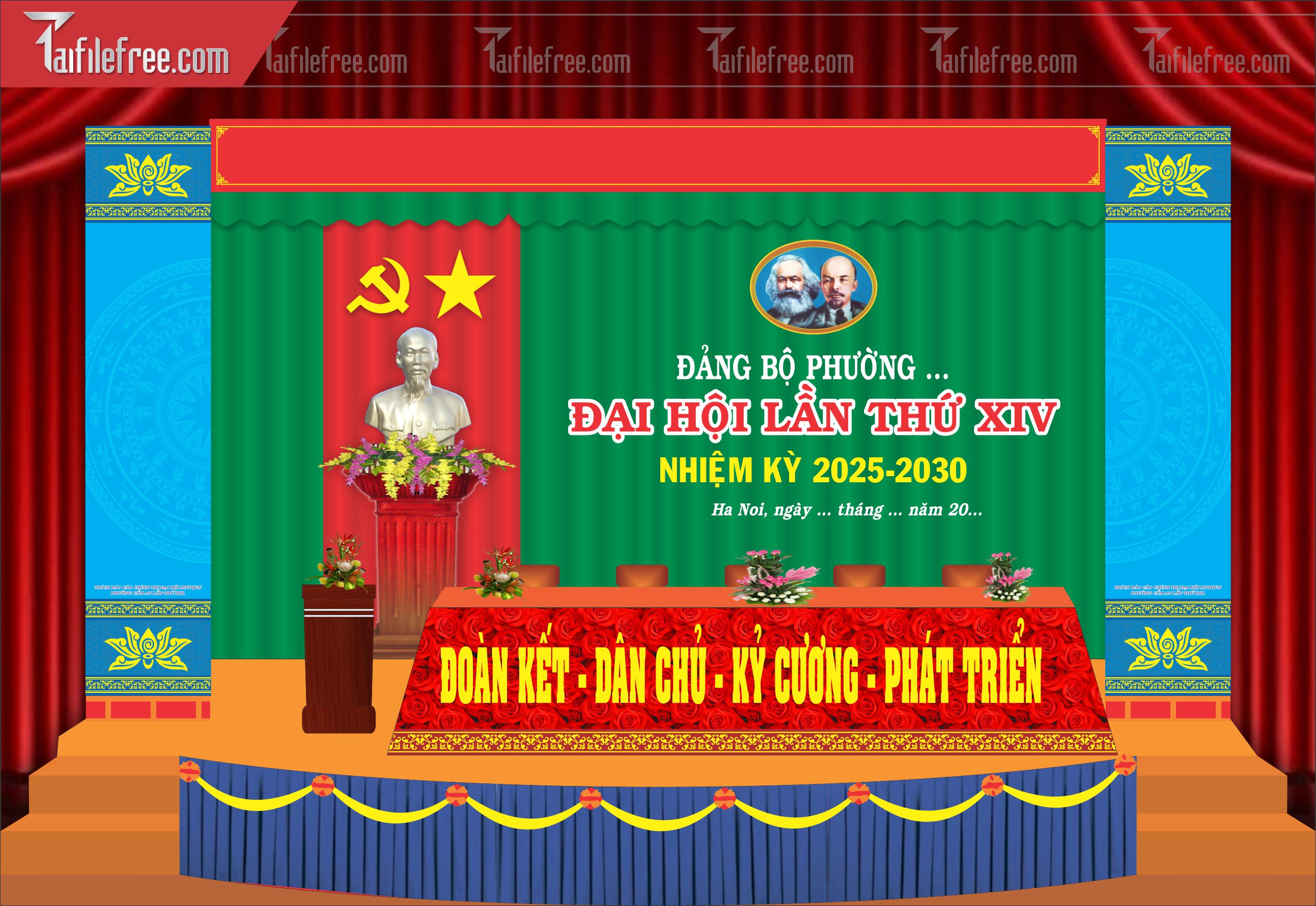 Maket Trang Trí Đại Hội Đảng Bộ_TD113