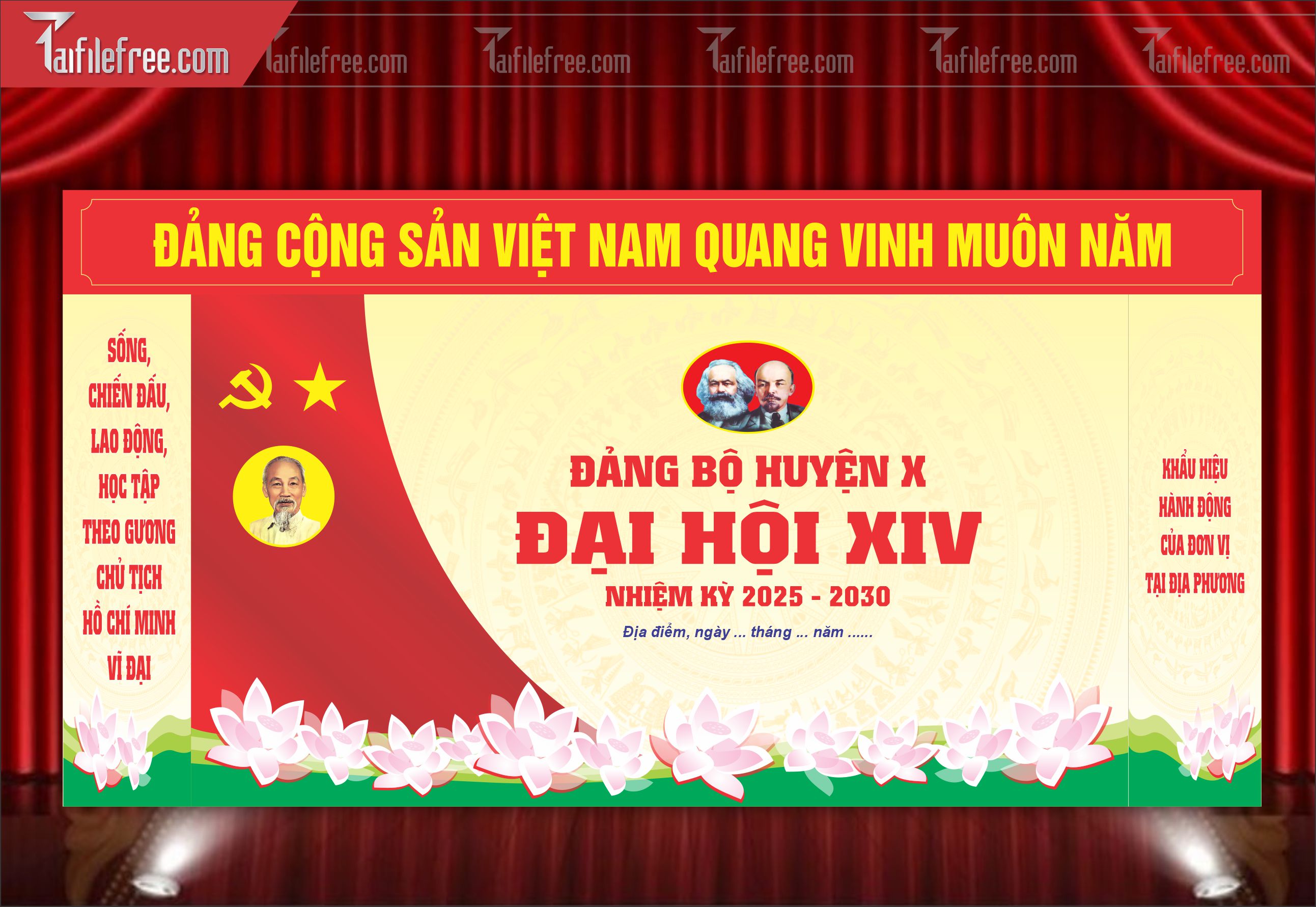 Maket Trang Trí Đại Hội Đảng Bộ_TD114