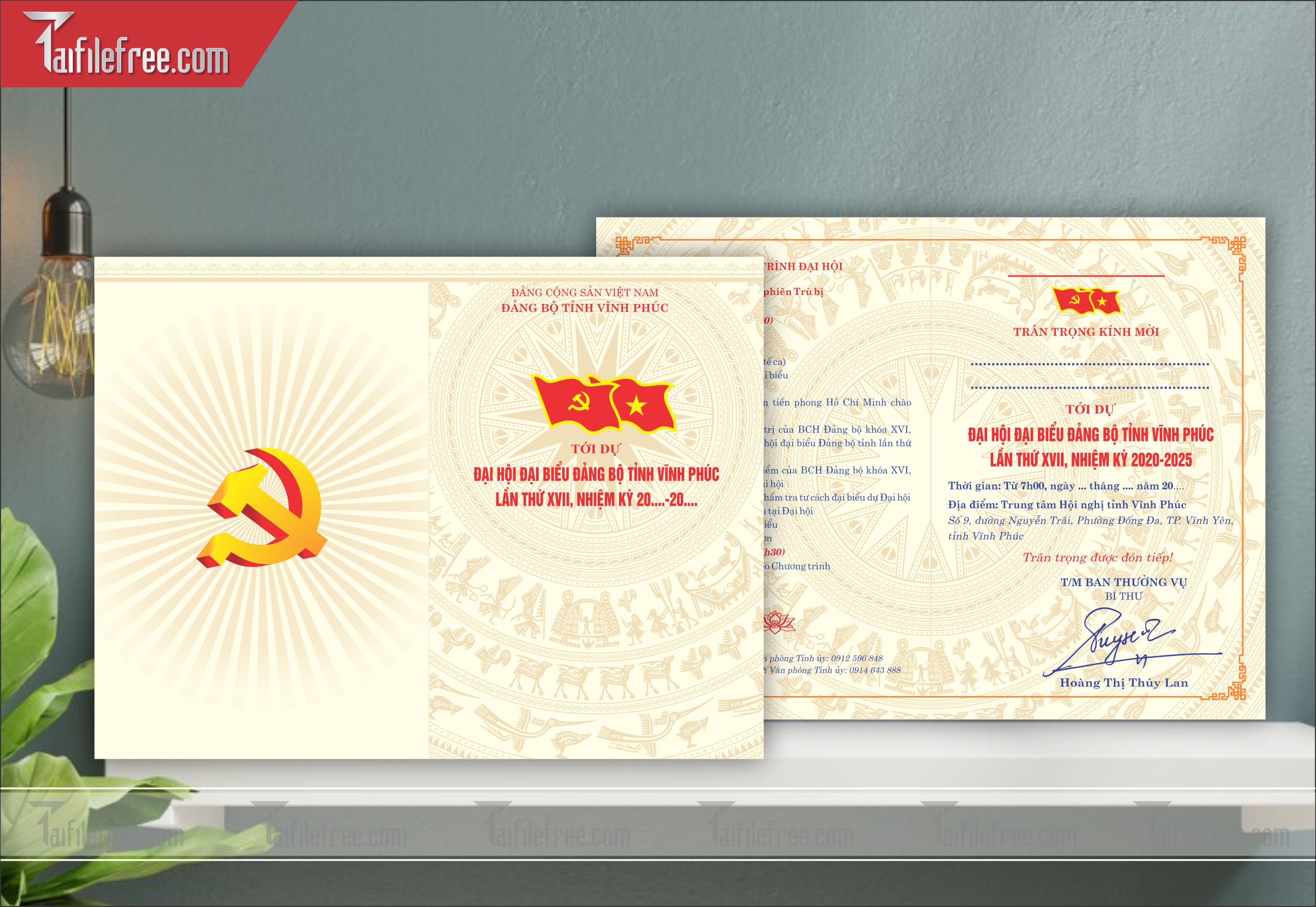 Mẫu Thư Mời Đại Hội Đảng Bộ_TD122