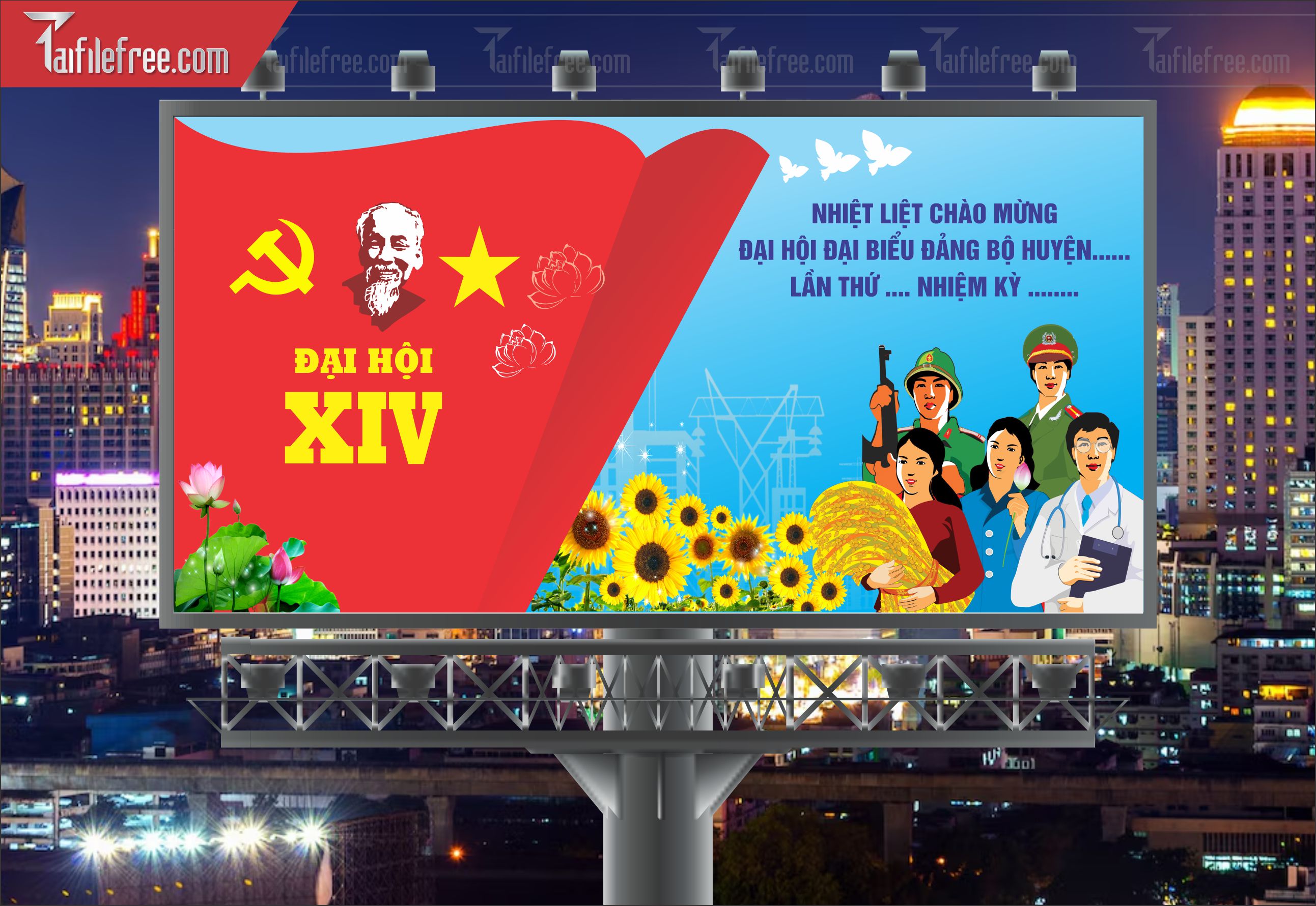 Mẫu Poster/Banner Đại Hội Đảng Bộ_TD125