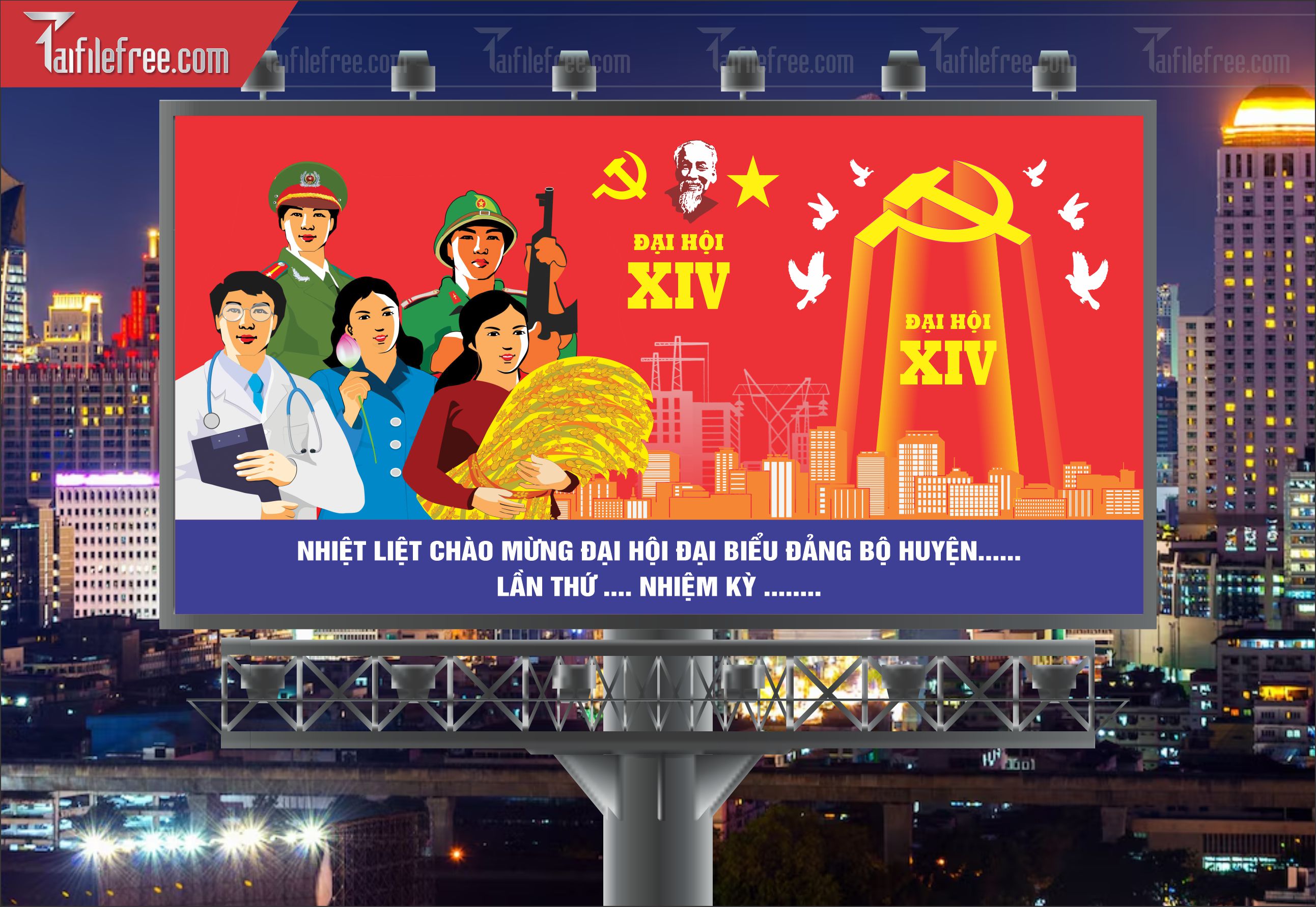 Mẫu Poster/Banner Đại Hội Đảng Bộ_TD126