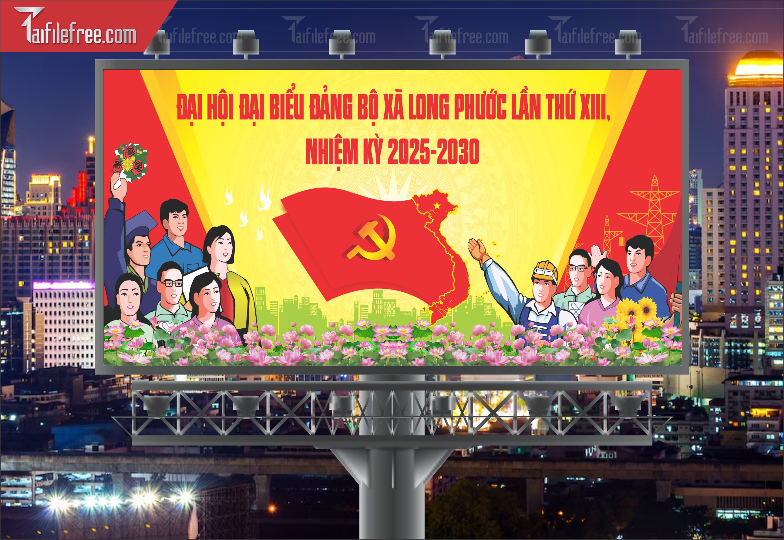 Mẫu Poster/Banner Đại Hội Đảng Bộ_TD127