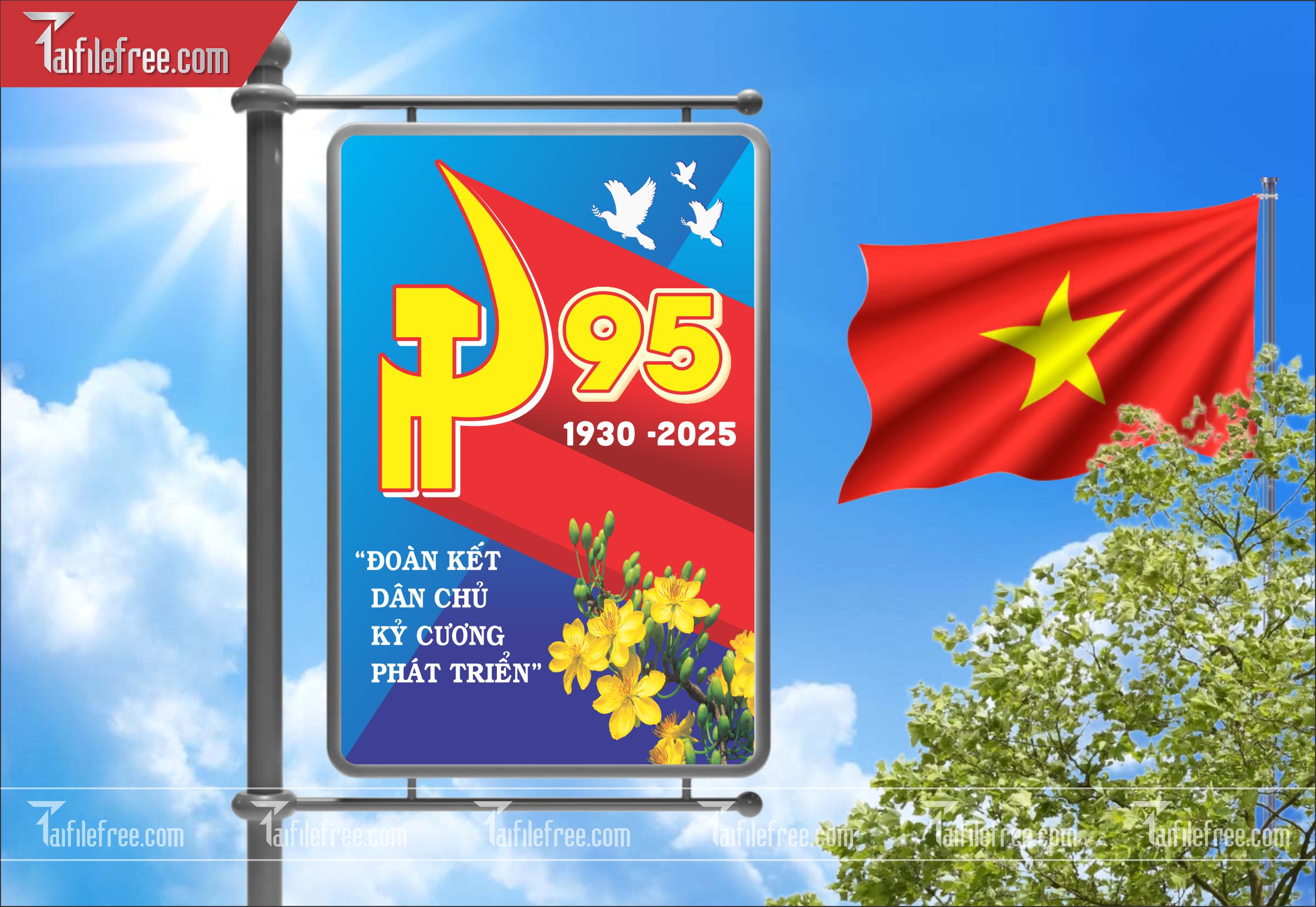 Mẫu Poster/Banner Chào Mừng Ngày Thành Lập Đảng_TD134