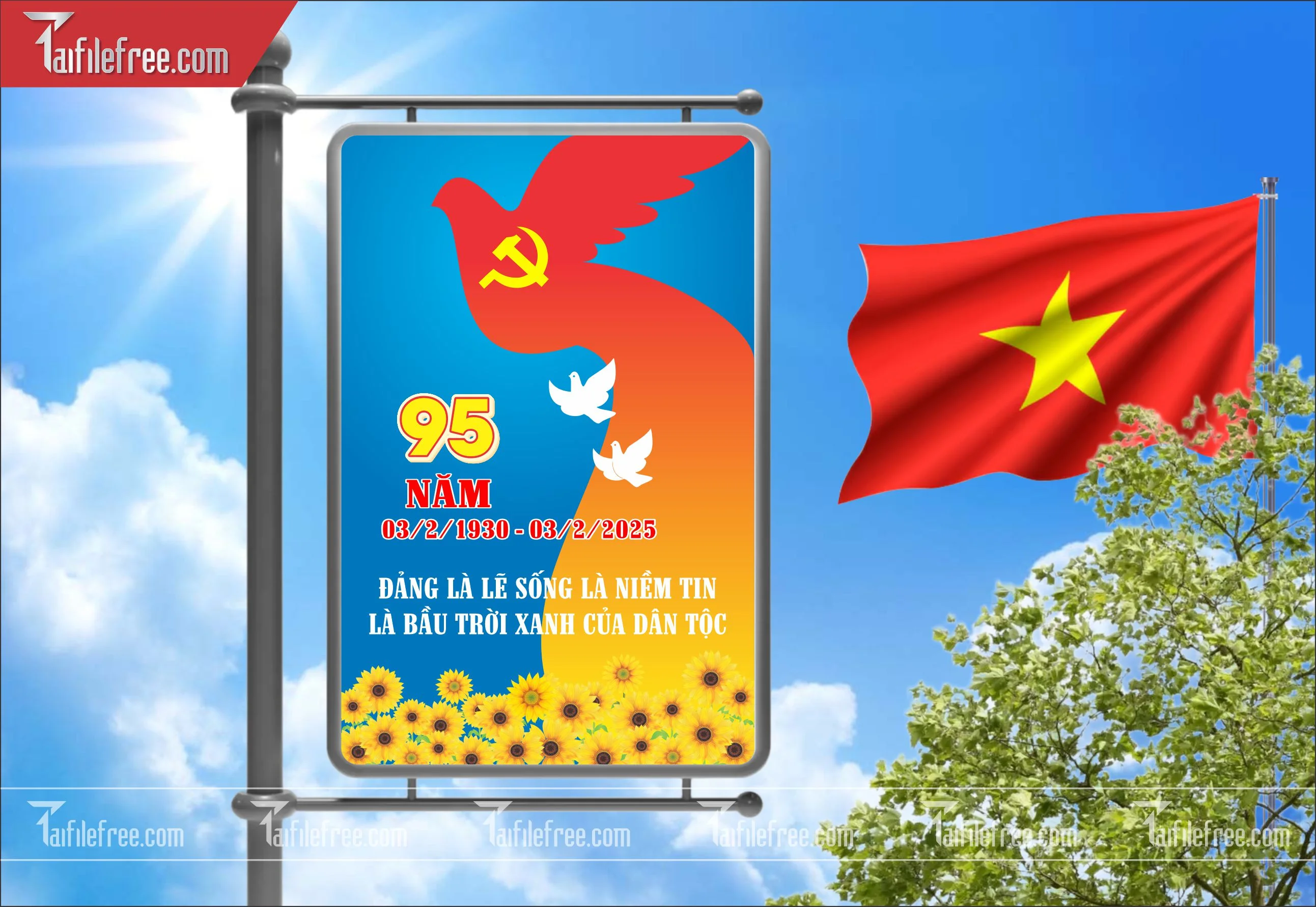 Mẫu Poster/Banner Chào Mừng Ngày Thành Lập Đảng_TD135