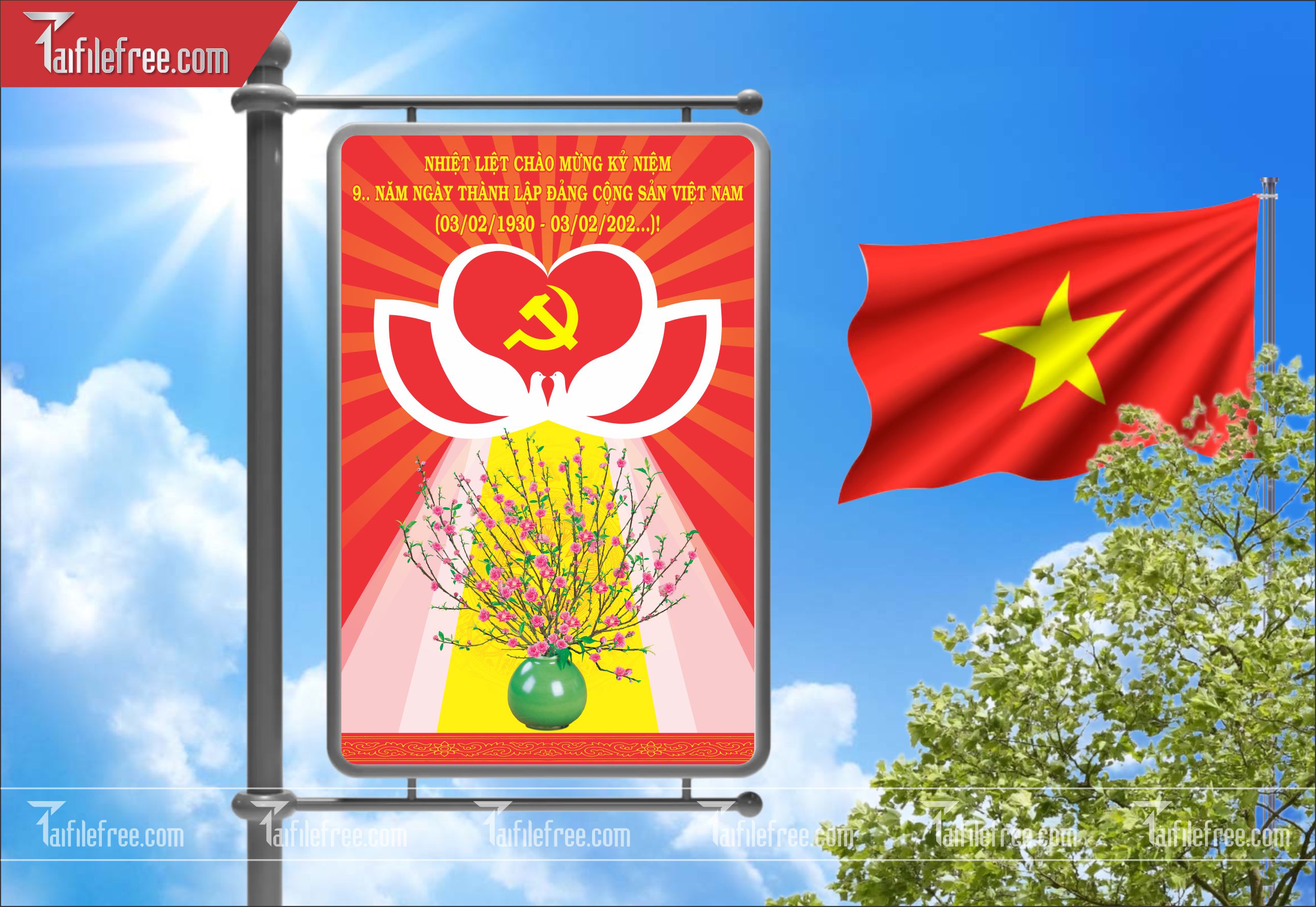 Mẫu Poster/Banner Chào Mừng Ngày Thành Lập Đảng_TD137