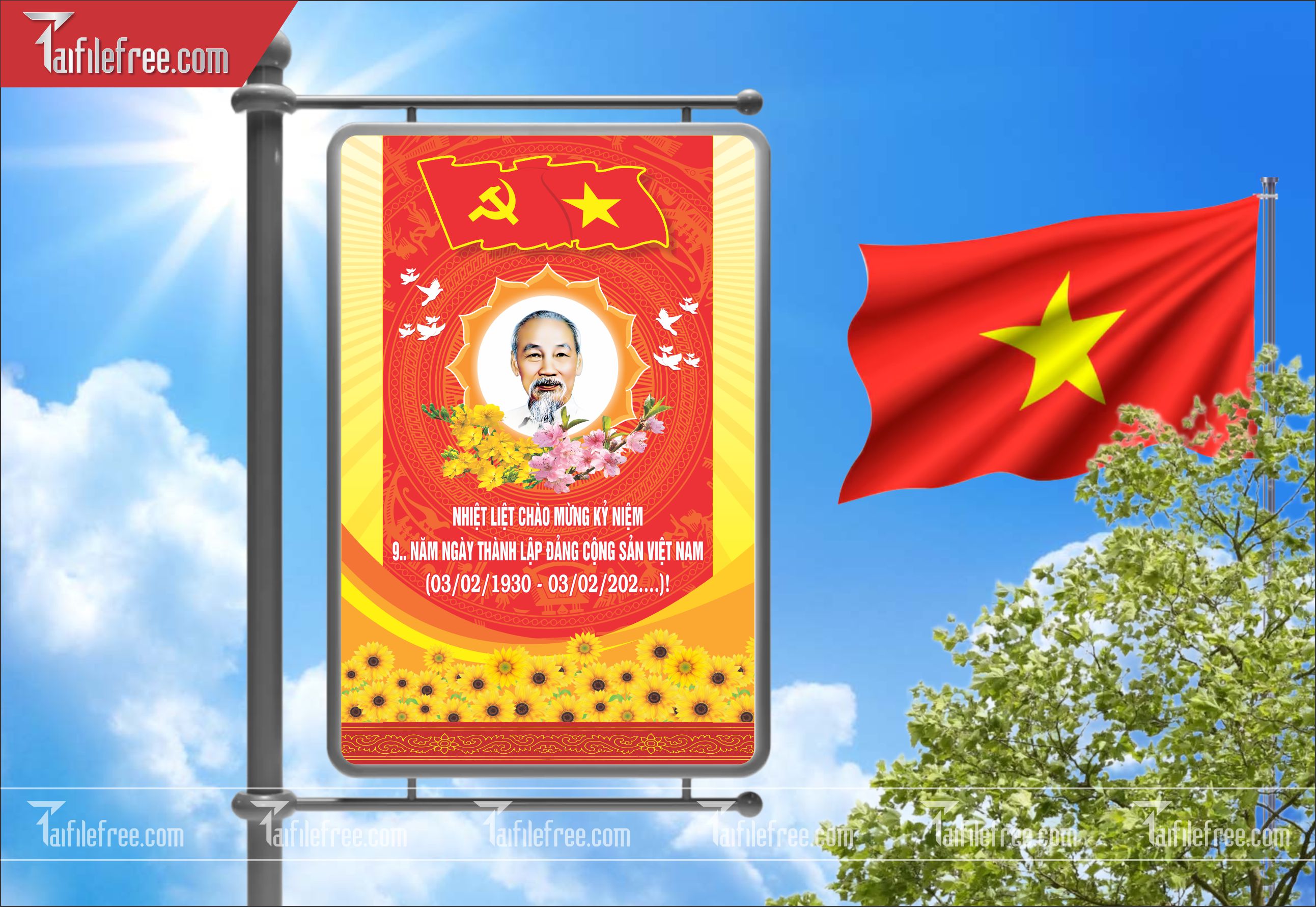 Mẫu Poster/Banner Chào Mừng Ngày Thành Lập Đảng_TD138