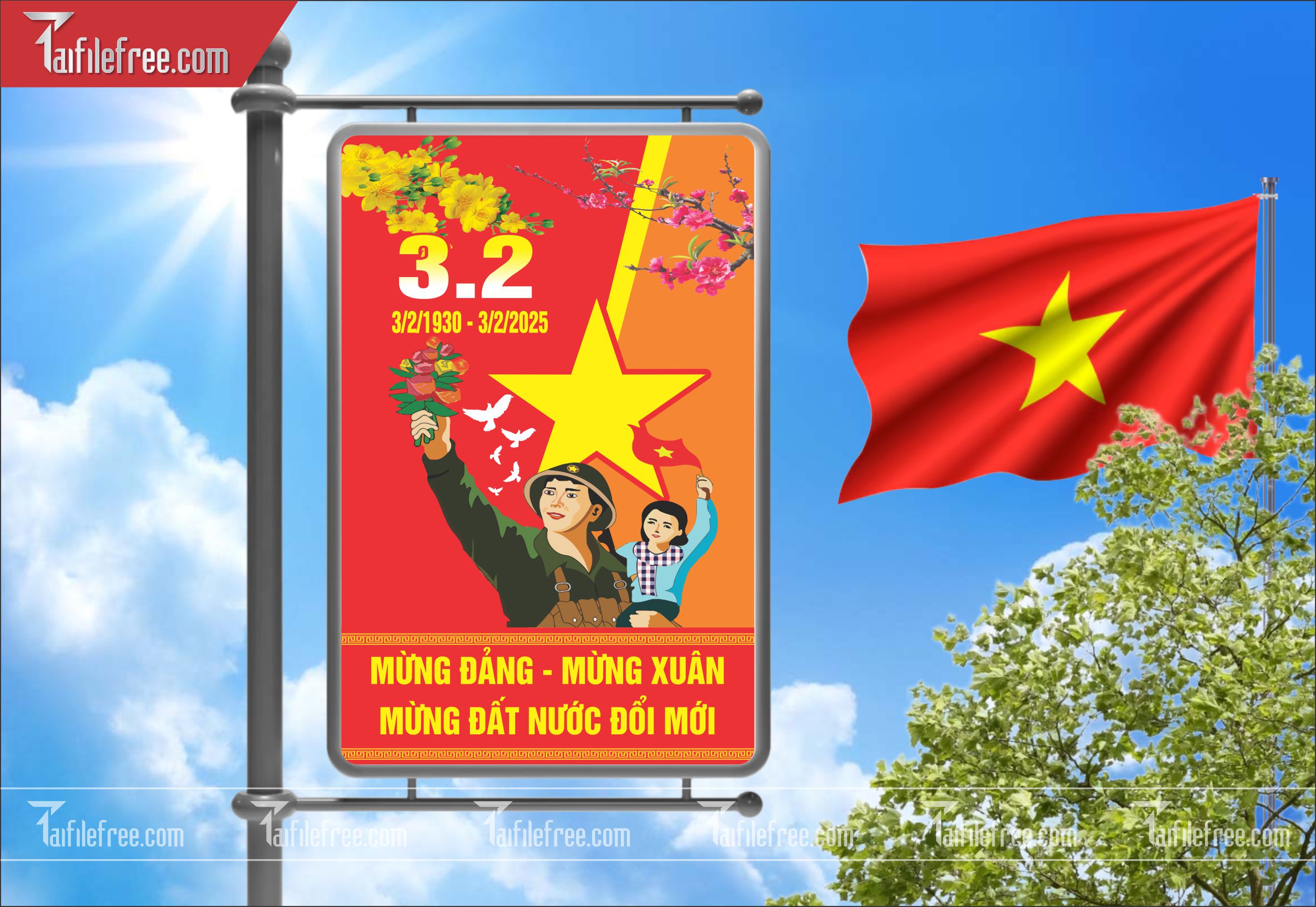 Mẫu Poster/Banner Chào Mừng Ngày Thành Lập Đảng_TD141