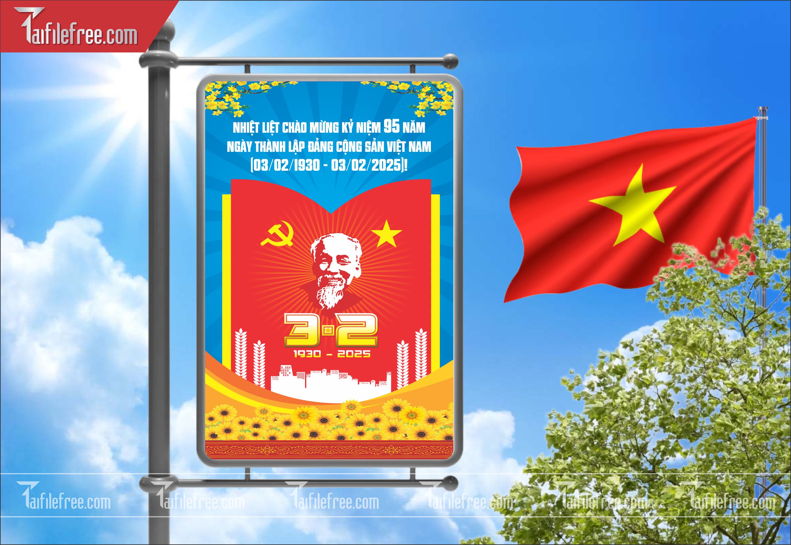 Mẫu Poster/Banner Chào Mừng Ngày Thành Lập Đảng_TD146