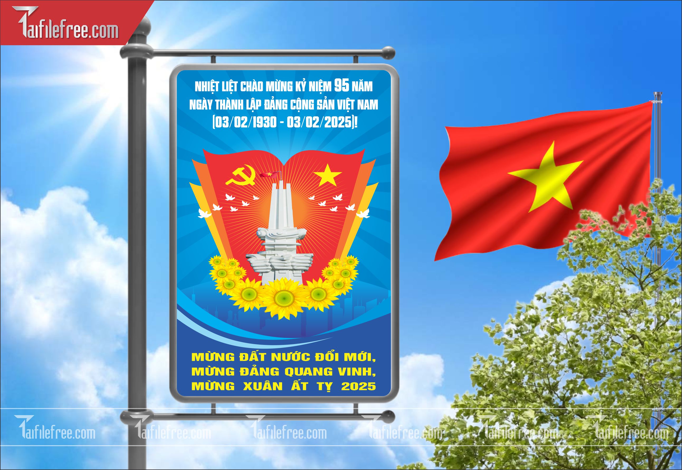 Mẫu Poster/Banner Chào Mừng Ngày Thành Lập Đảng_TD147