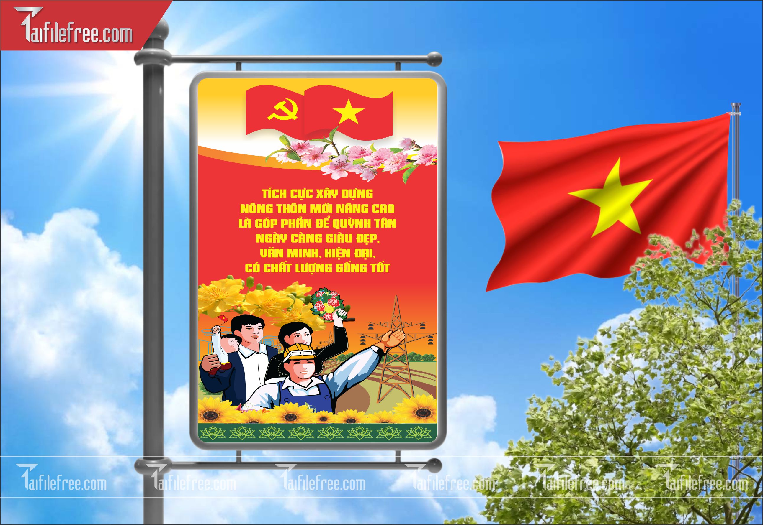 Mẫu Poster/Banner Xây Dựng Nông Thôn Mới_TD148