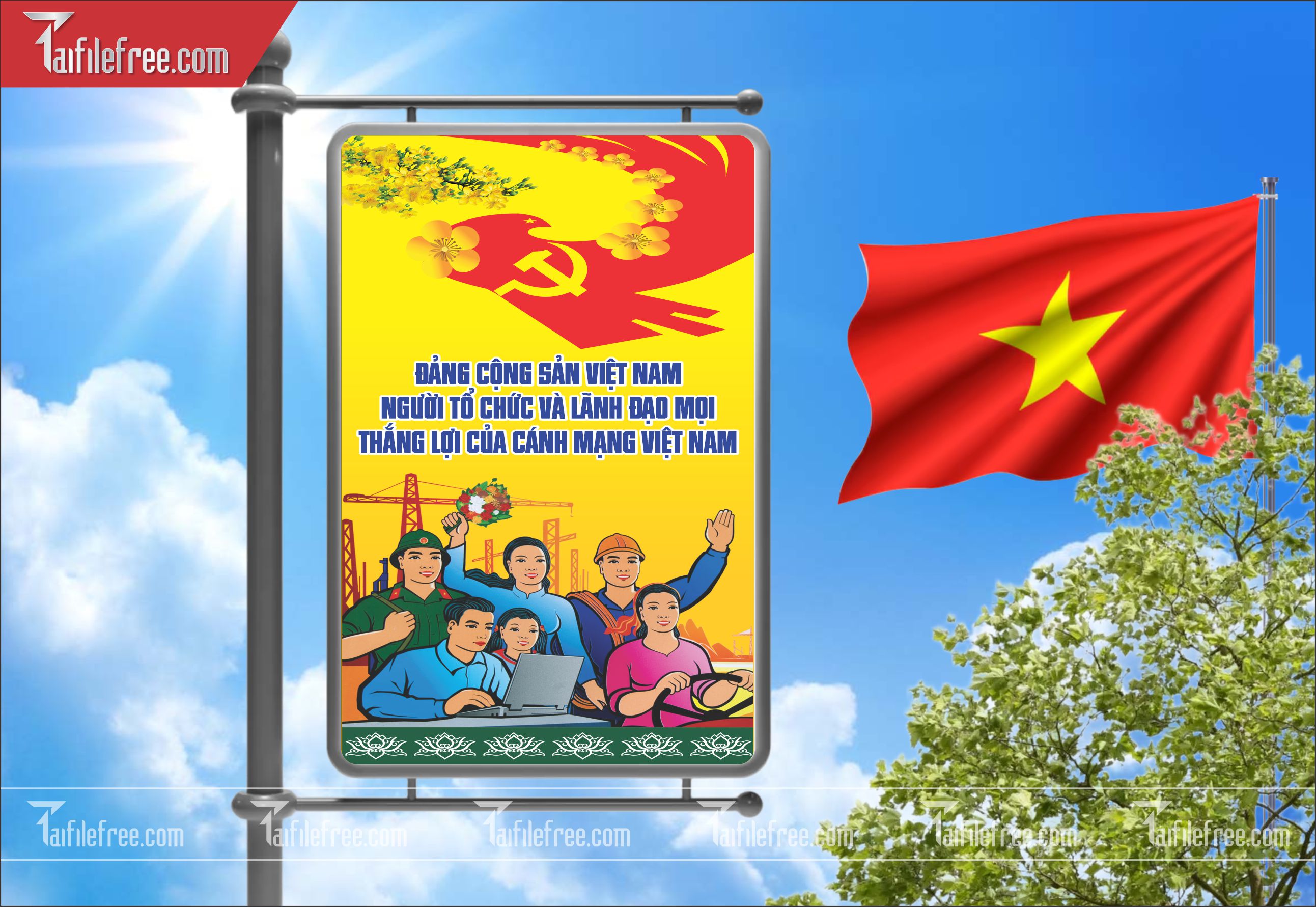 Mẫu Poster/Banner Chào Mừng Ngày Thành Lập Đảng_TD153
