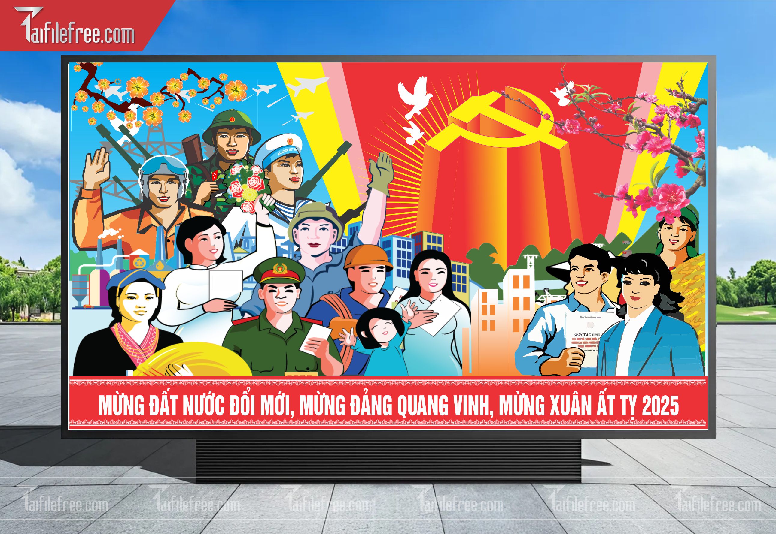 Mẫu Poster/Banner Chào Mừng Ngày Thành Lập Đảng_TD159