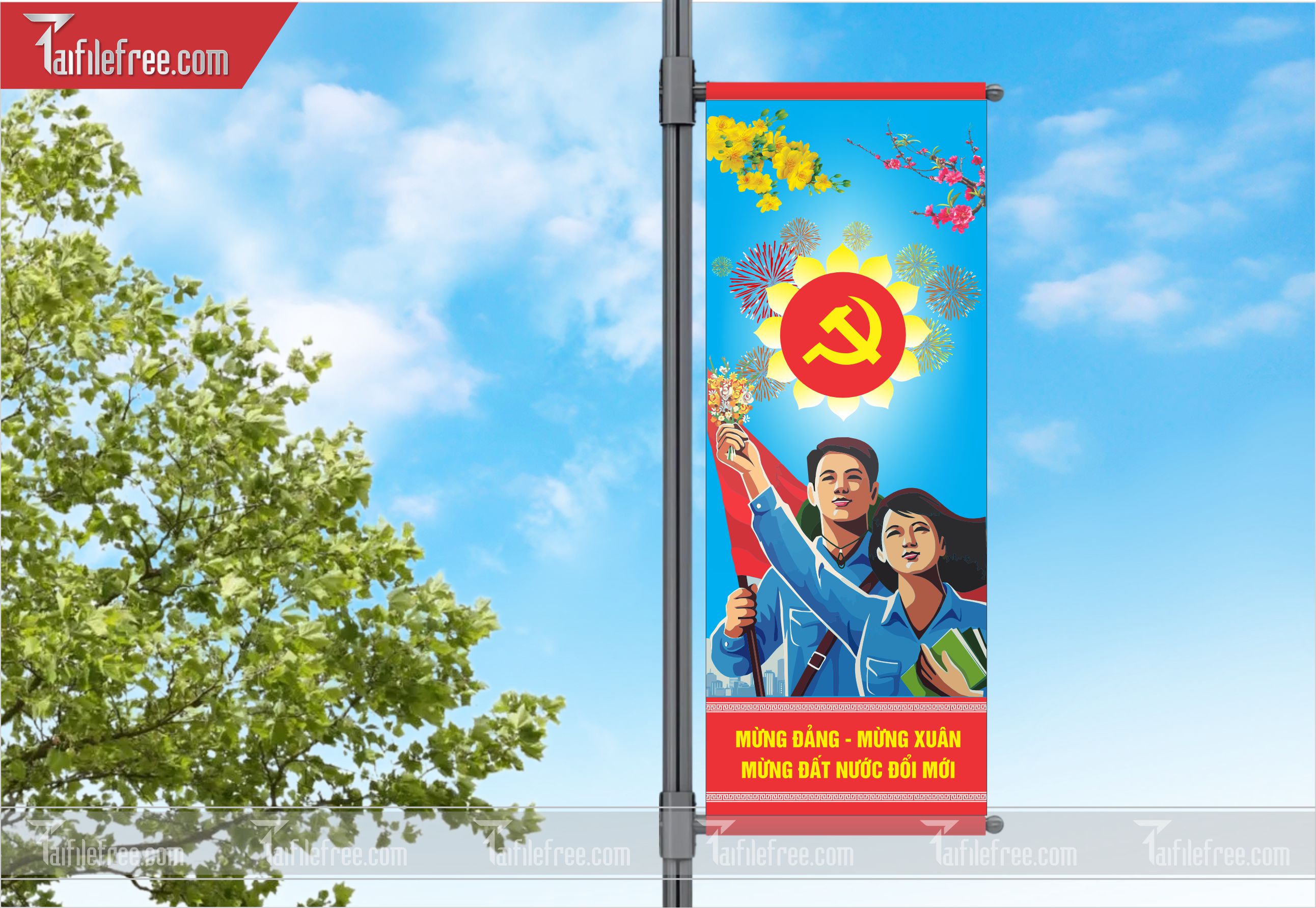 Phướn Cổ Động Mừng Đảng Mừng Xuân_TD16