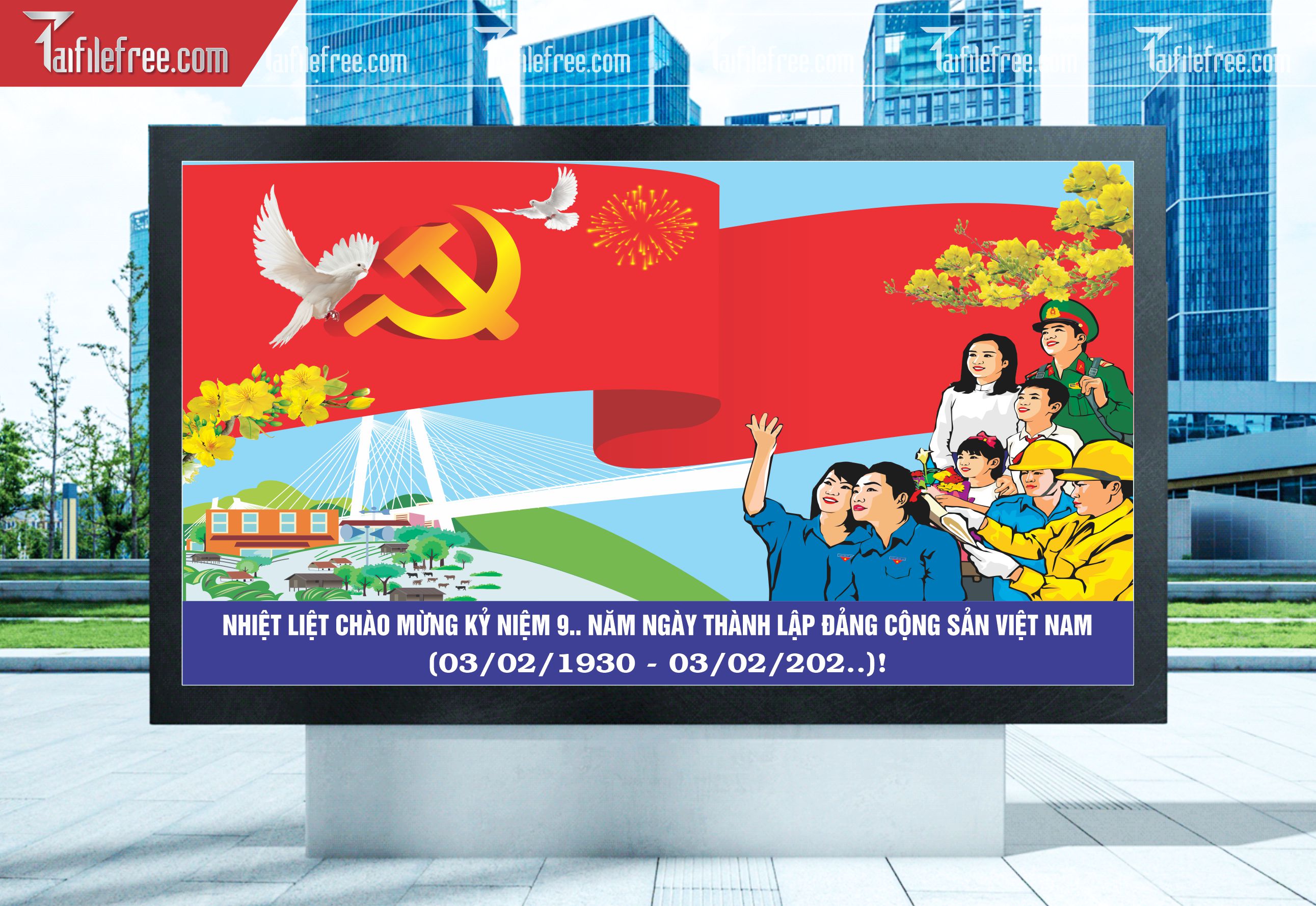 Mẫu Poster/Banner Chào Mừng Ngày Thành Lập Đảng_TD160