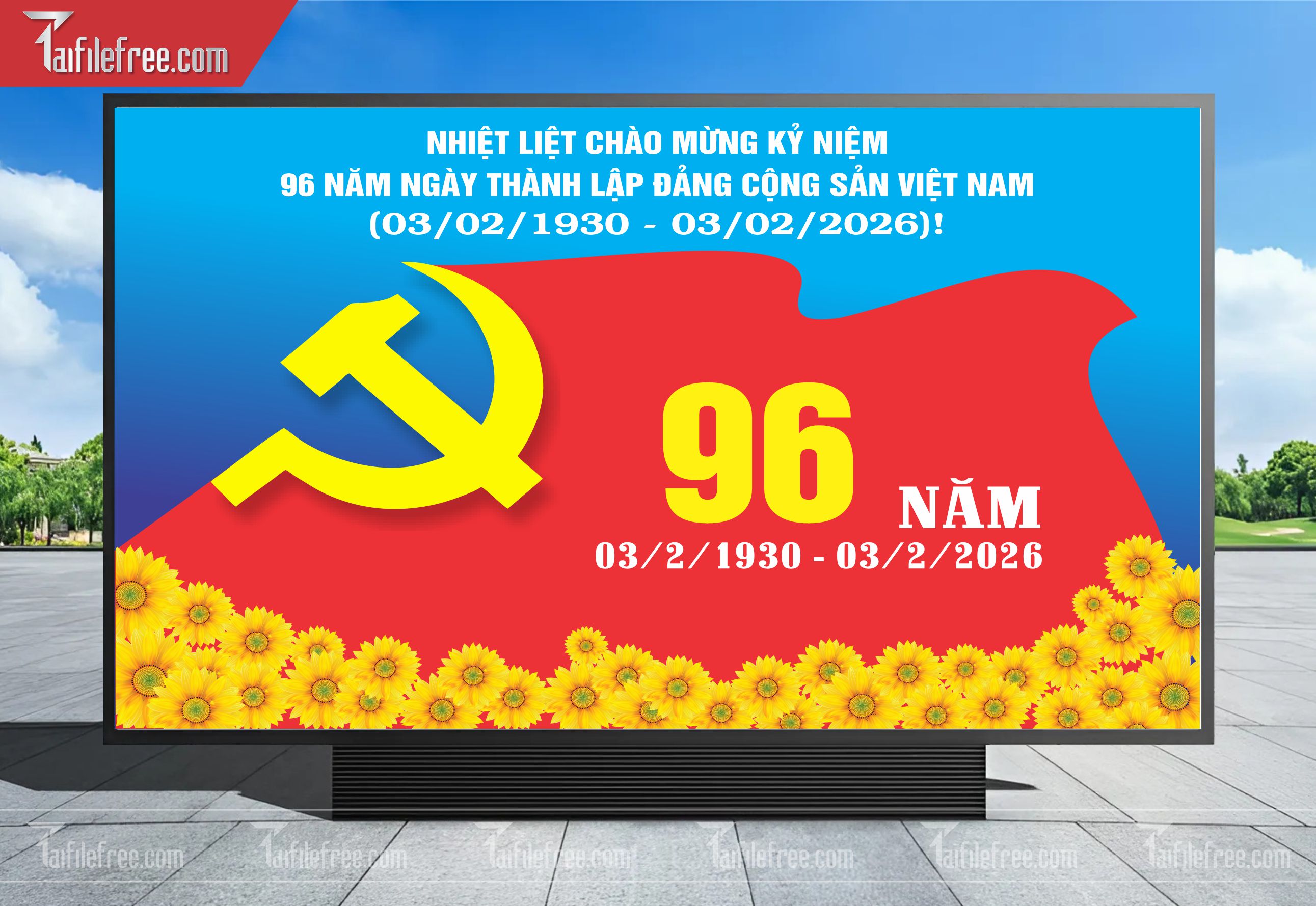 Mẫu Poster/Banner Chào Mừng Ngày Thành Lập Đảng_TD162
