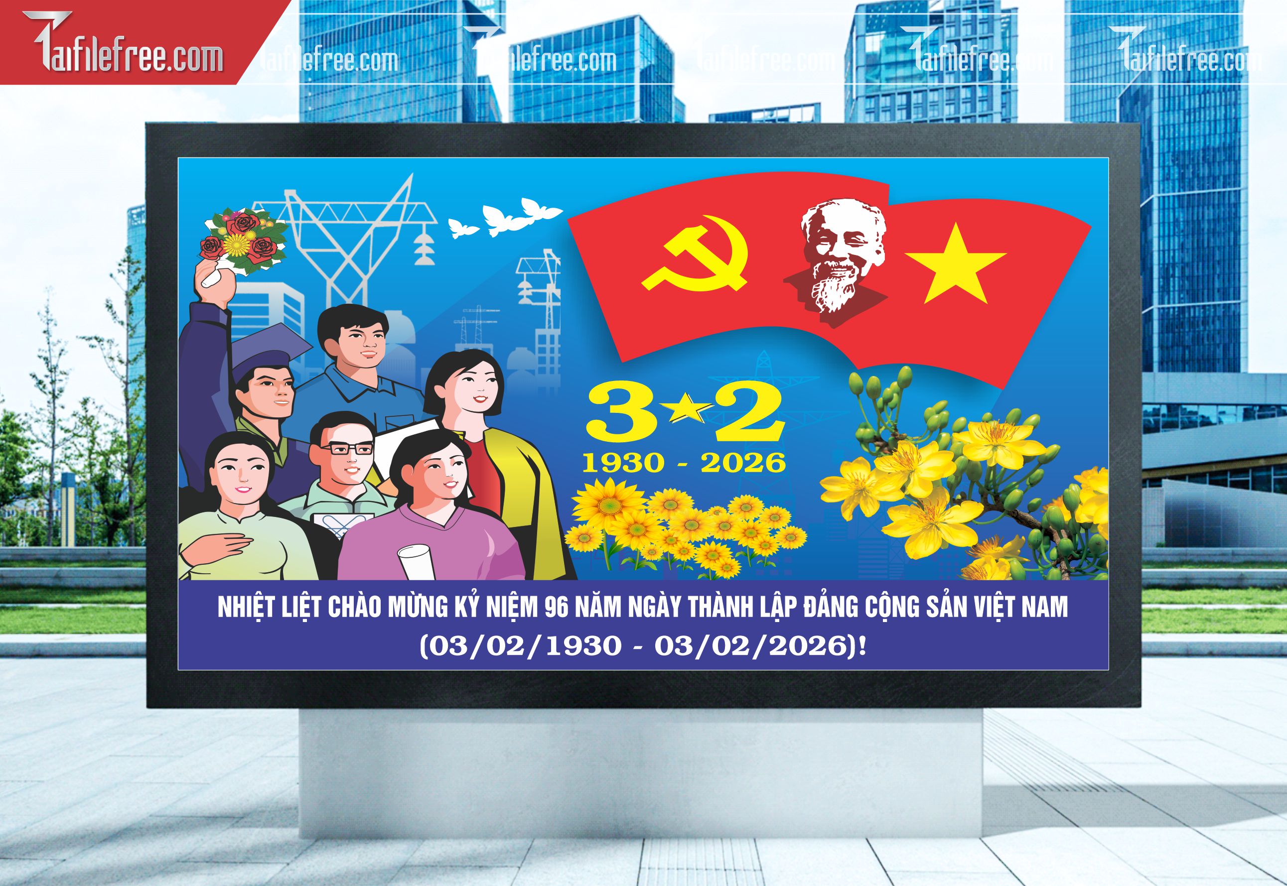 Mẫu Poster/Banner Chào Mừng Ngày Thành Lập Đảng_TD163
