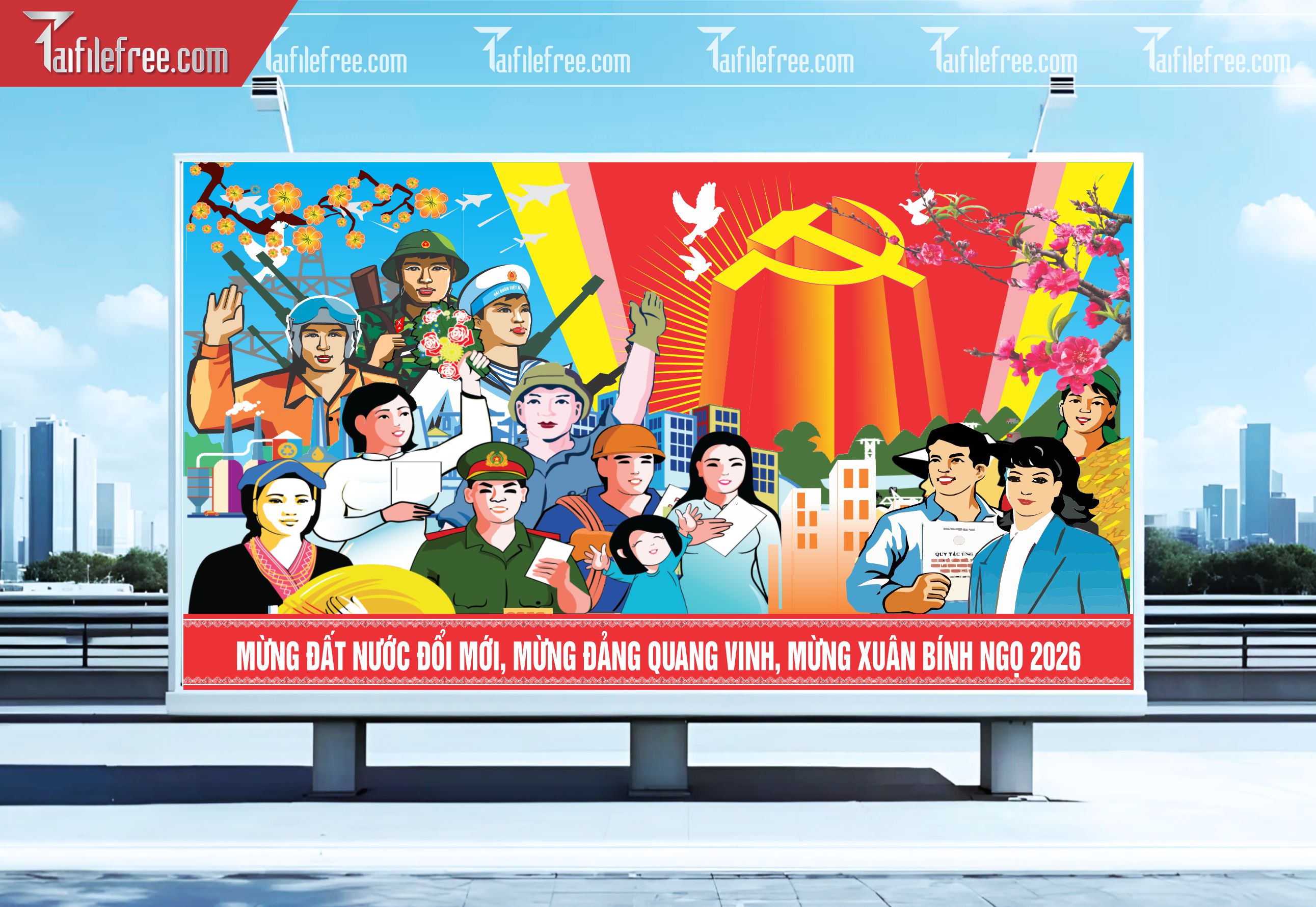 Mẫu Poster/Banner Mừng Đảng Mừng Xuân_TD164