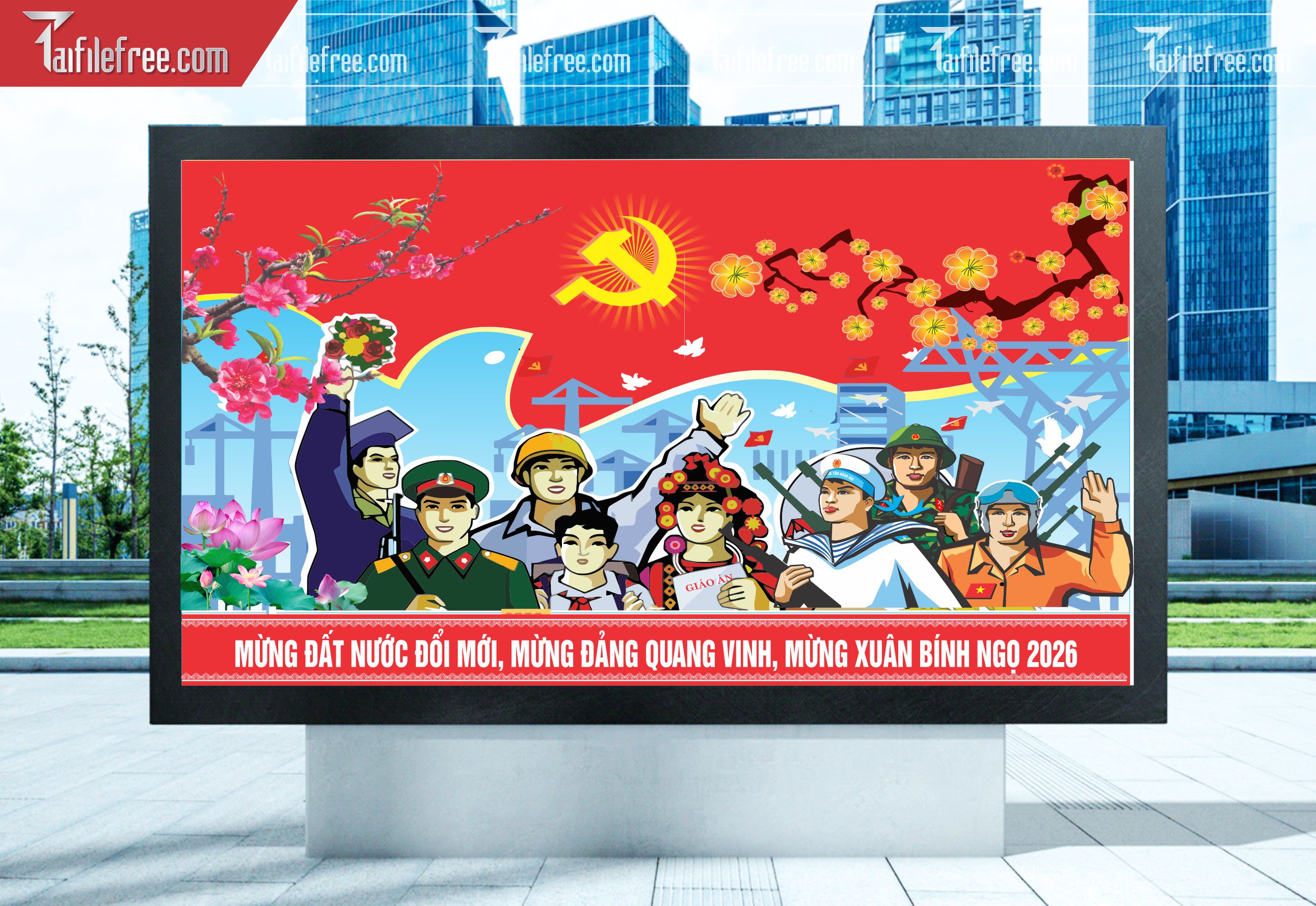 Mẫu Poster/Banner Mừng Đảng Mừng Xuân_TD165
