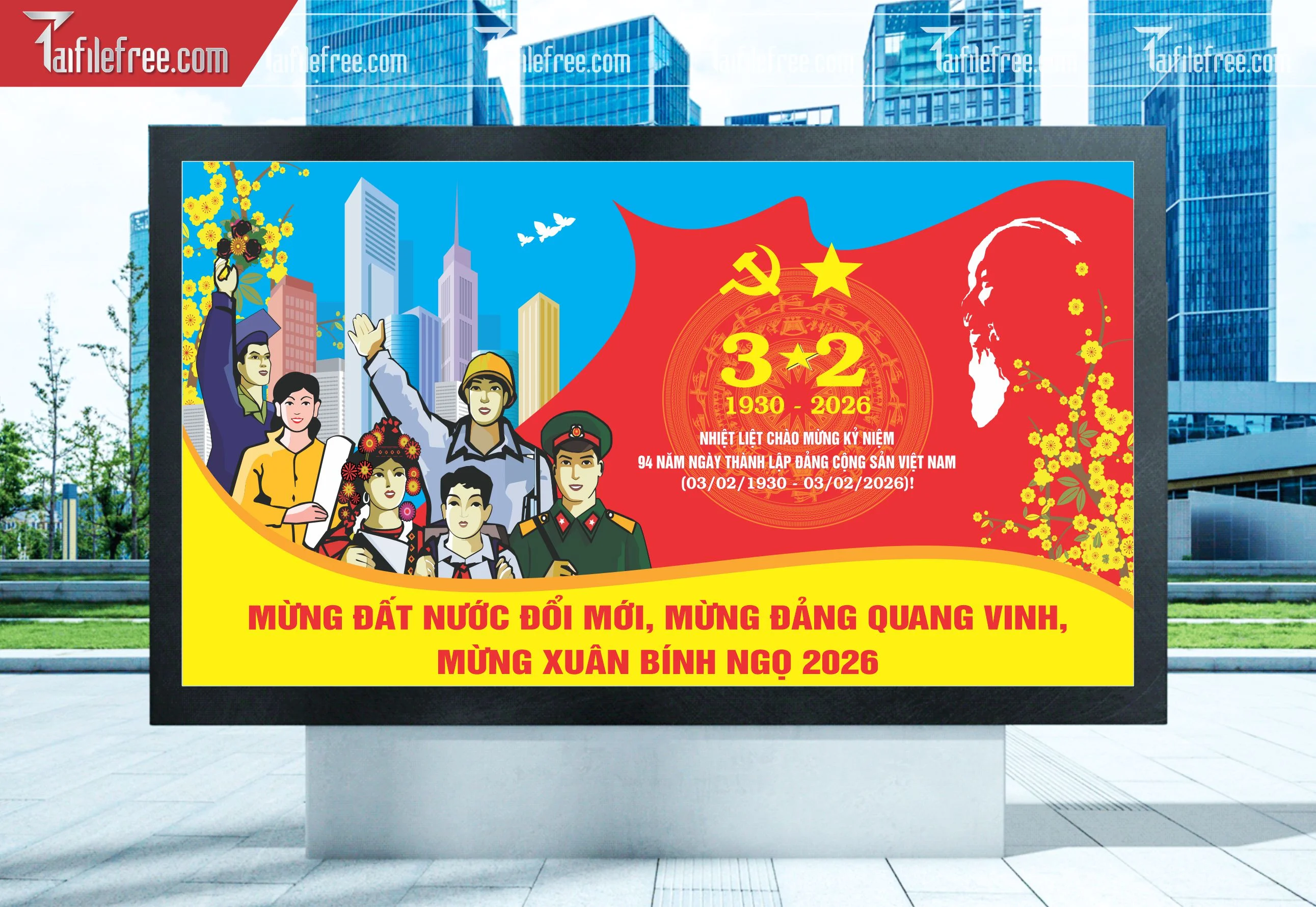 Mẫu Poster/Banner Chào Mừng Ngày Thành Lập Đảng_TD167