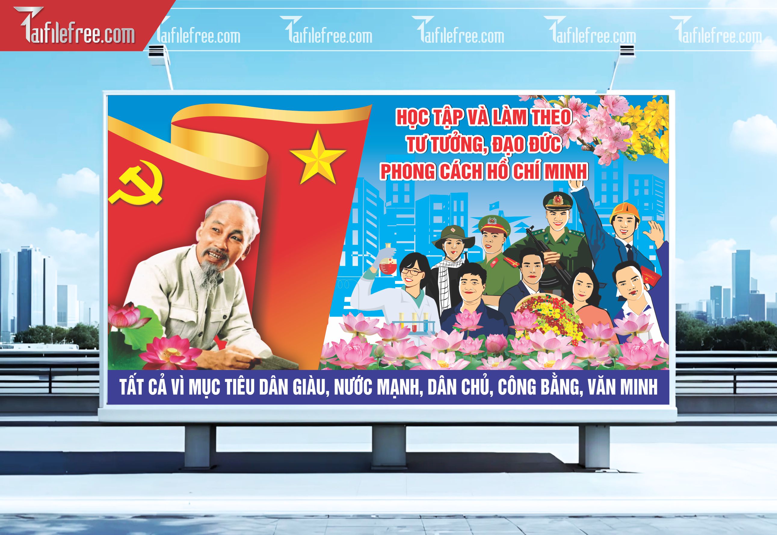 Mẫu Poster/Banner Học Tập Làm Theo Tư Tưởng, Đạo Đức Hồ Chí Minh_TD168