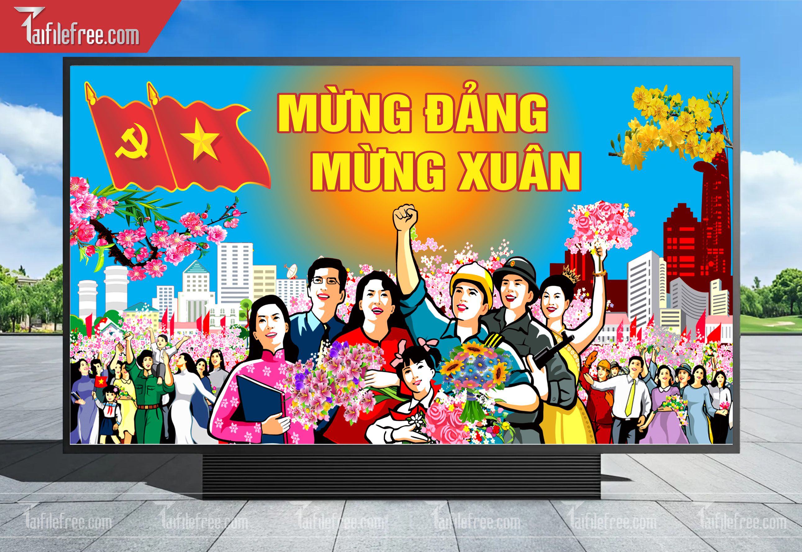 Mẫu Poster/Banner Mừng Đảng Mừng Xuân_TD169