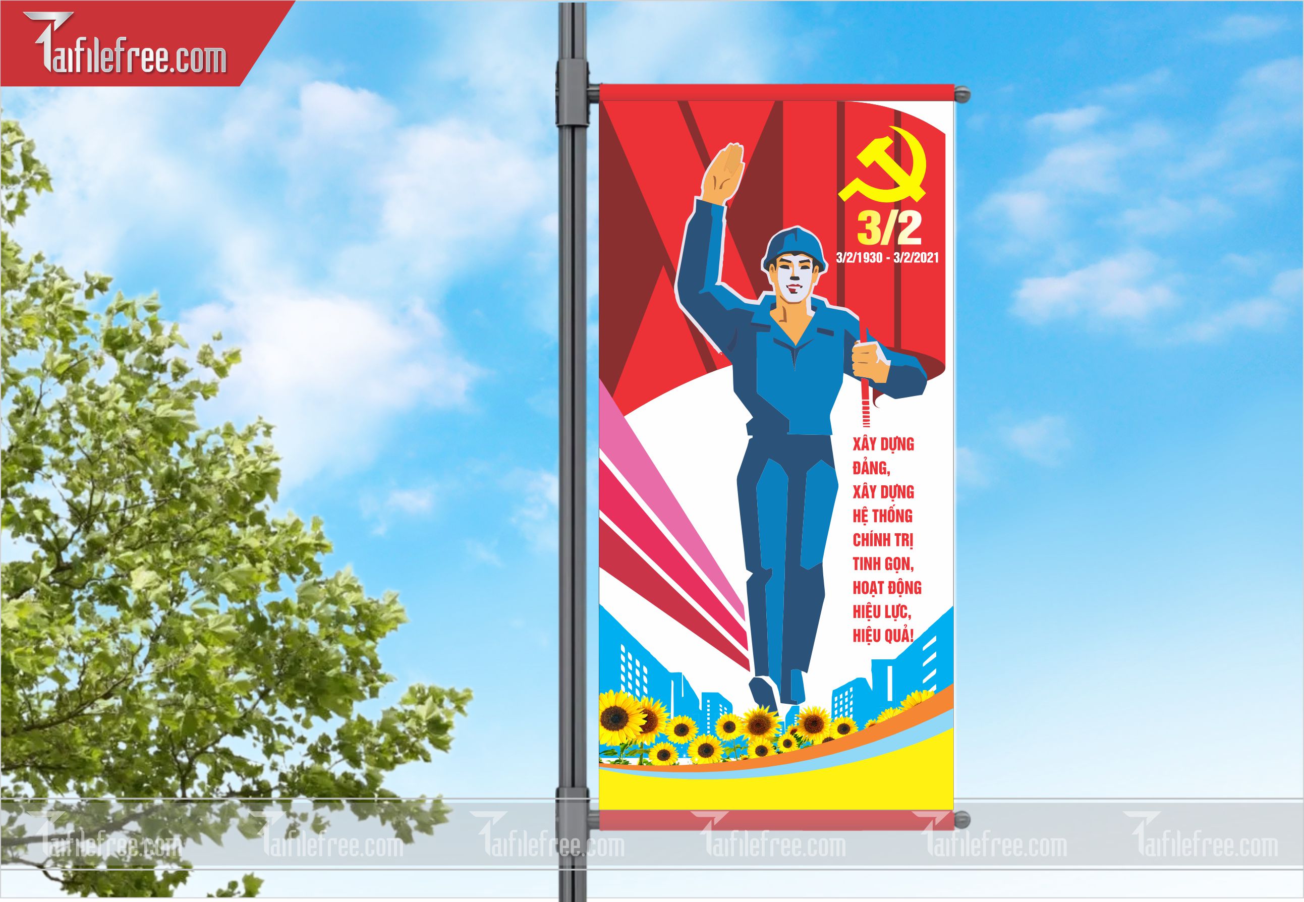 Phướn Cổ Động Mừng Đảng Mừng Xuân_TD17