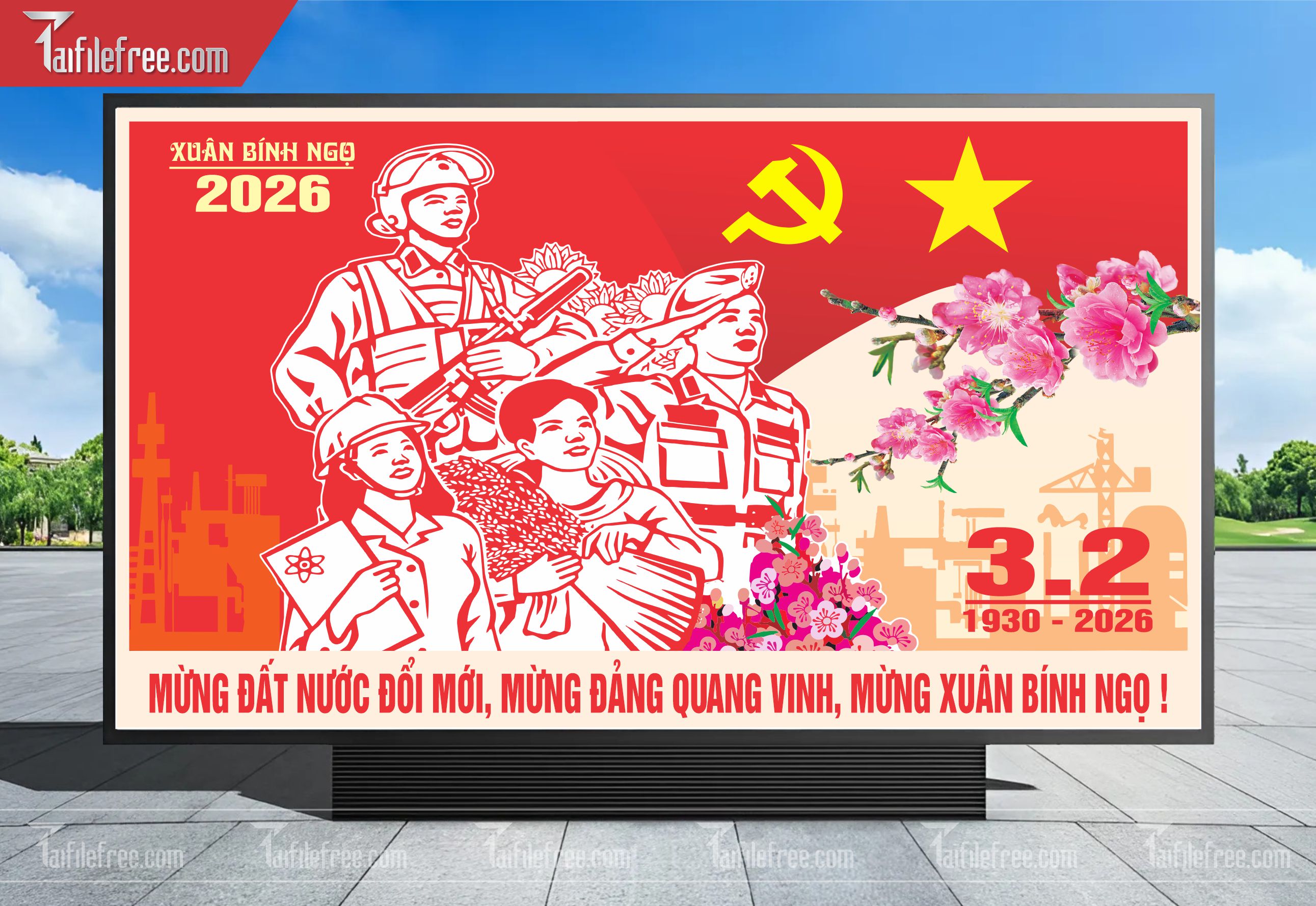 Mẫu Poster/Banner Chào Mừng Ngày Thành Lập Đảng_TD170