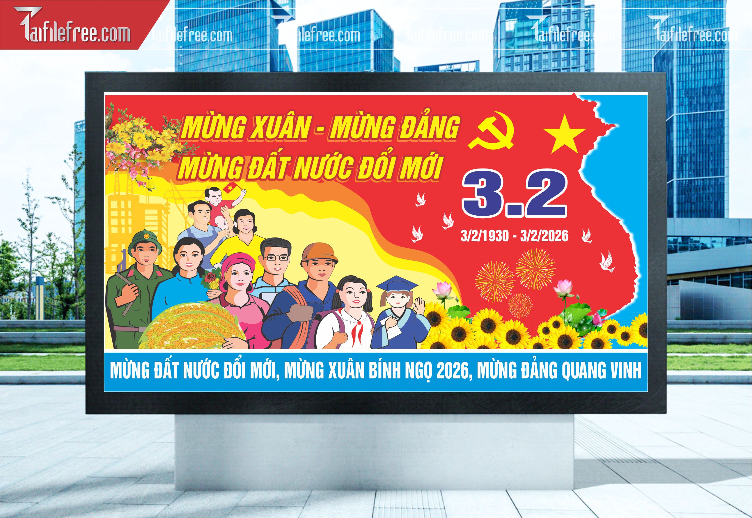 Mẫu Poster/Banner Chào Mừng Ngày Thành Lập Đảng_TD173