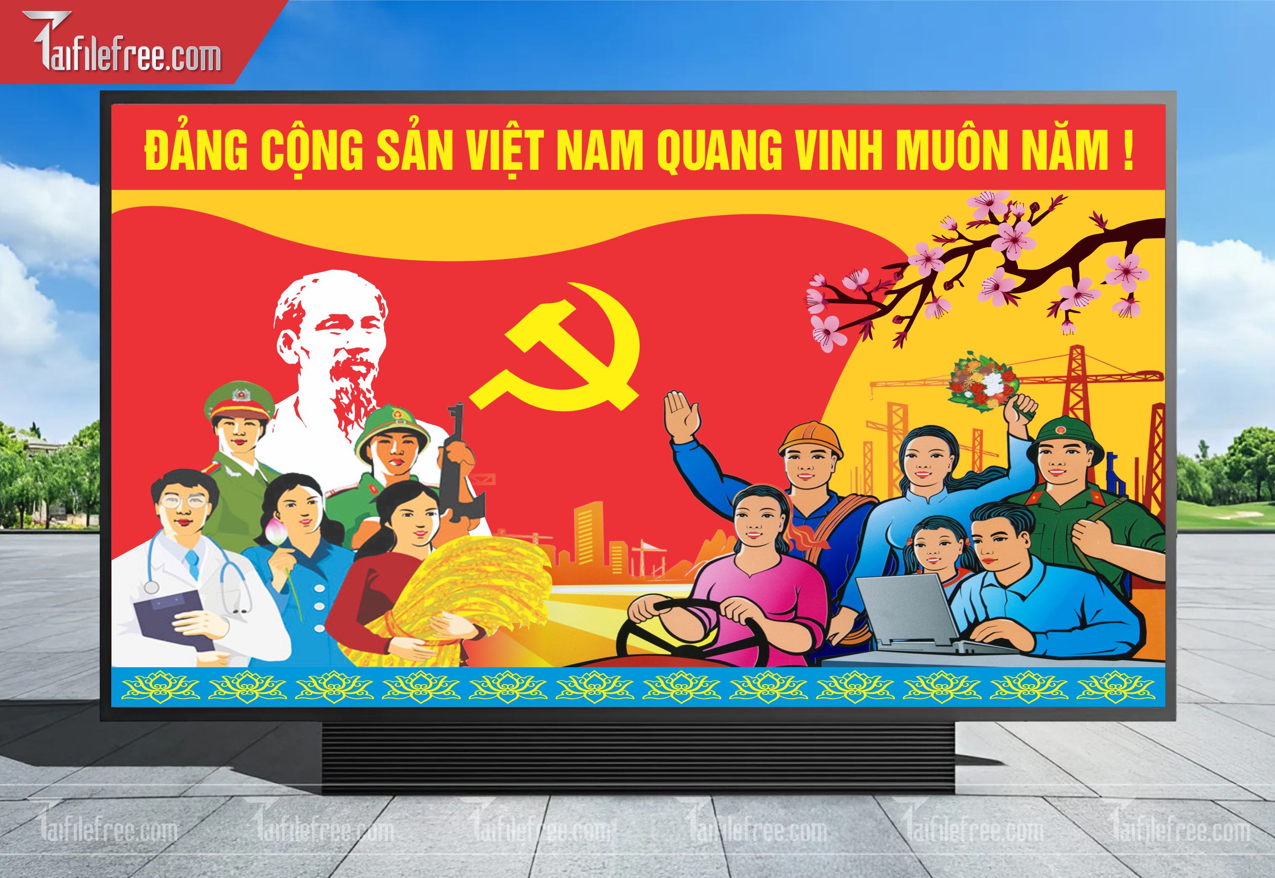 Mẫu Poster/Banner Chào Mừng Ngày Thành Lập Đảng_TD174