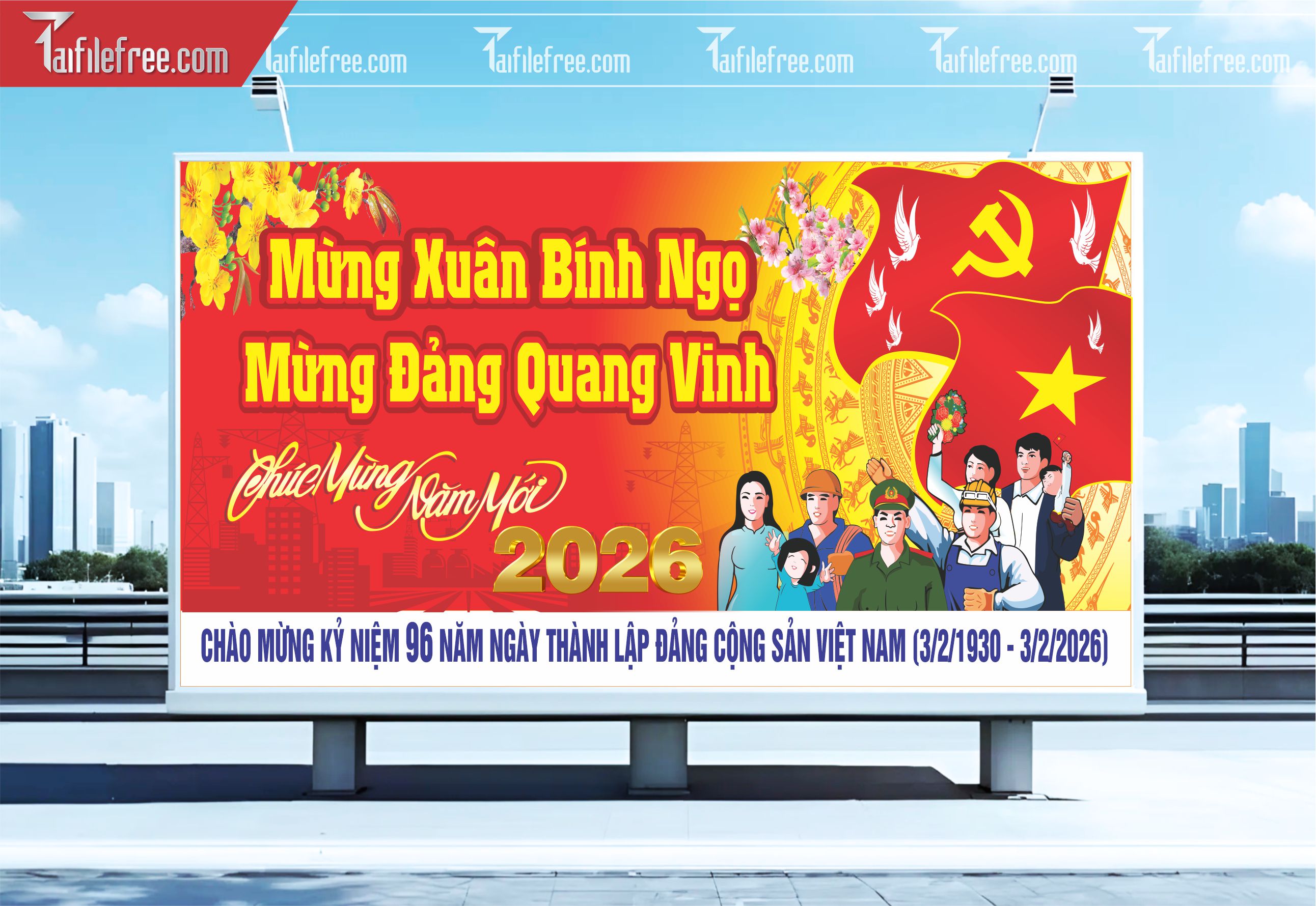 Mẫu Poster/Banner Chào Mừng Ngày Thành Lập Đảng_TD175