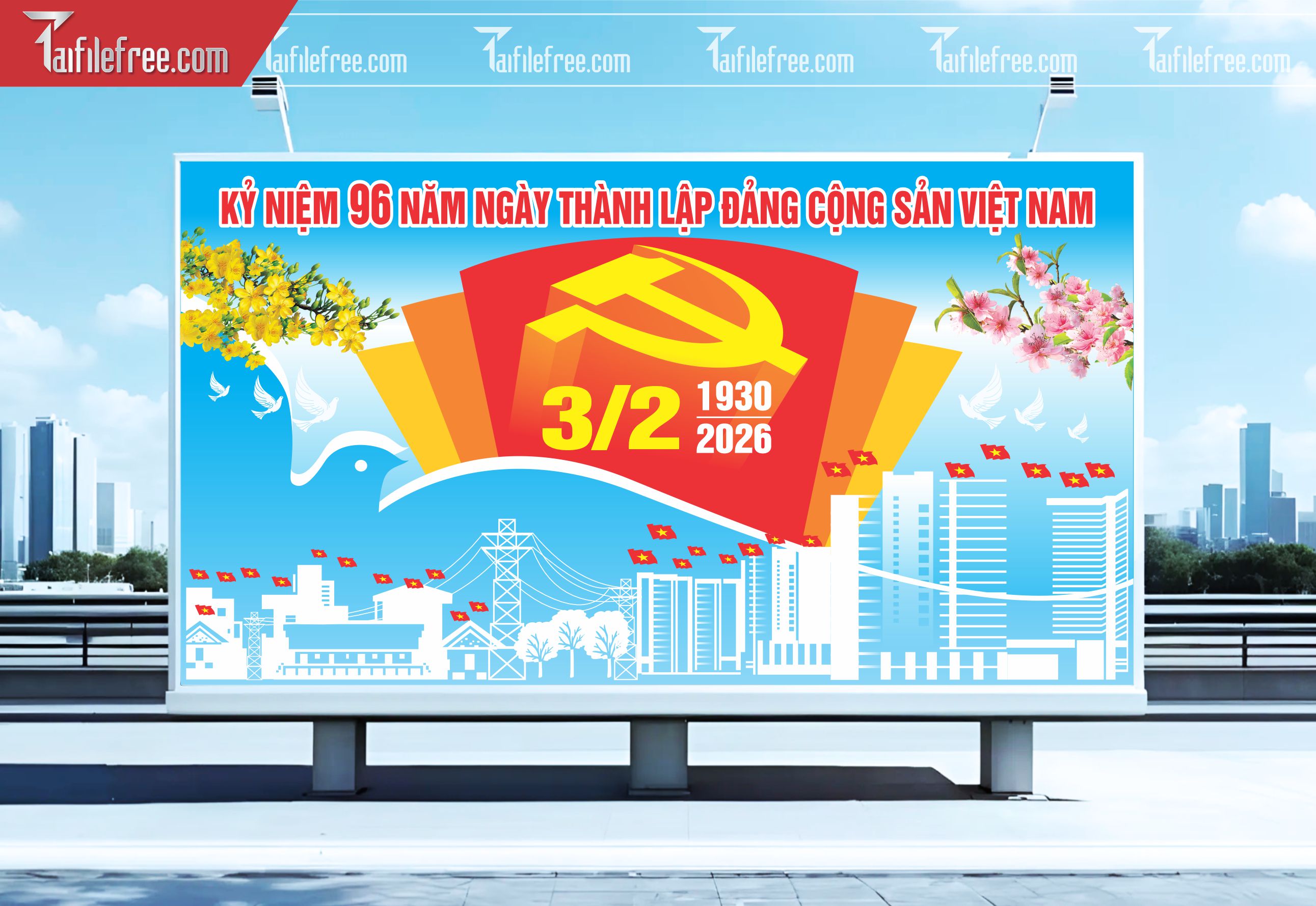 Mẫu Poster/Banner Chào Mừng Ngày Thành Lập Đảng_TD177