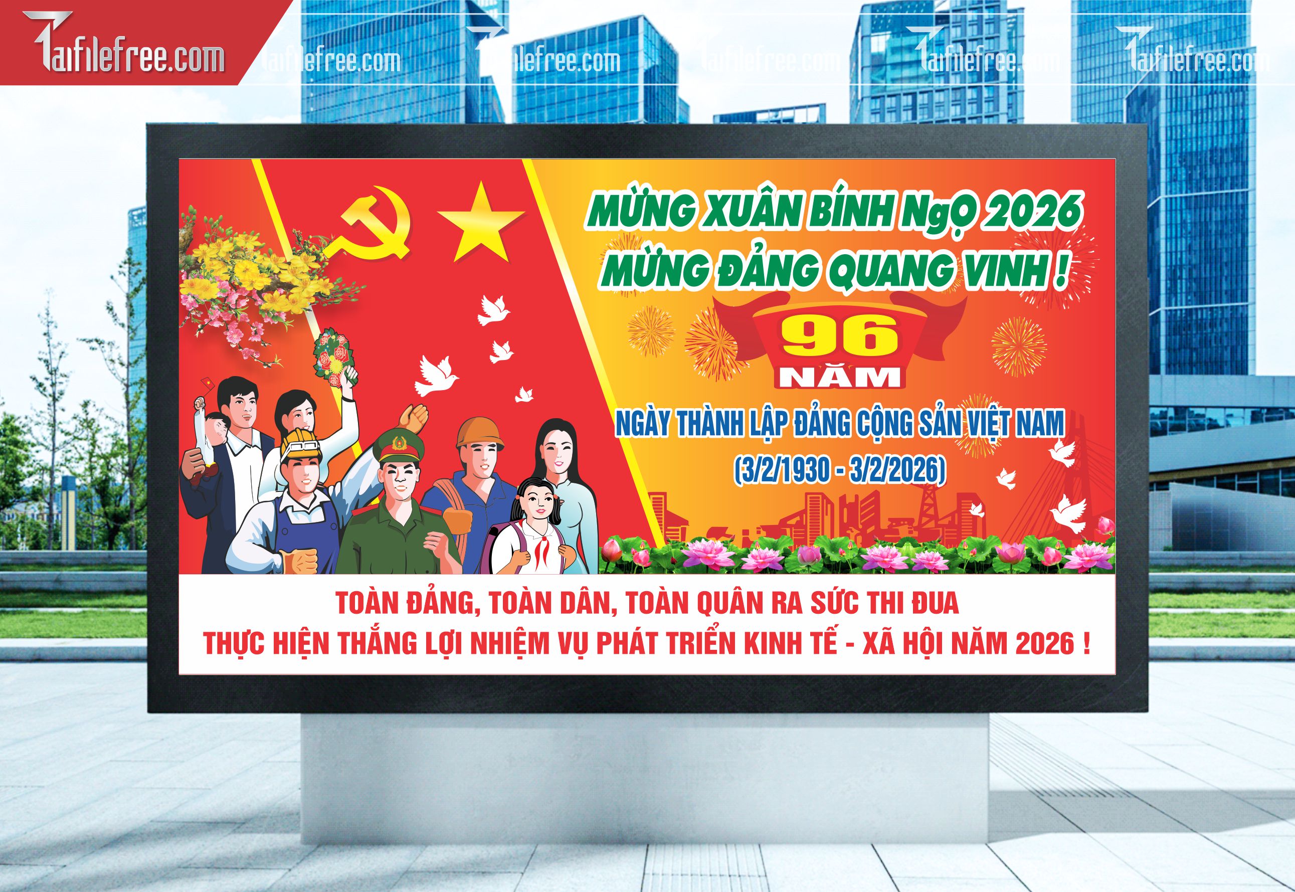 Mẫu Poster/Banner Chào Mừng Ngày Thành Lập Đảng_TD178