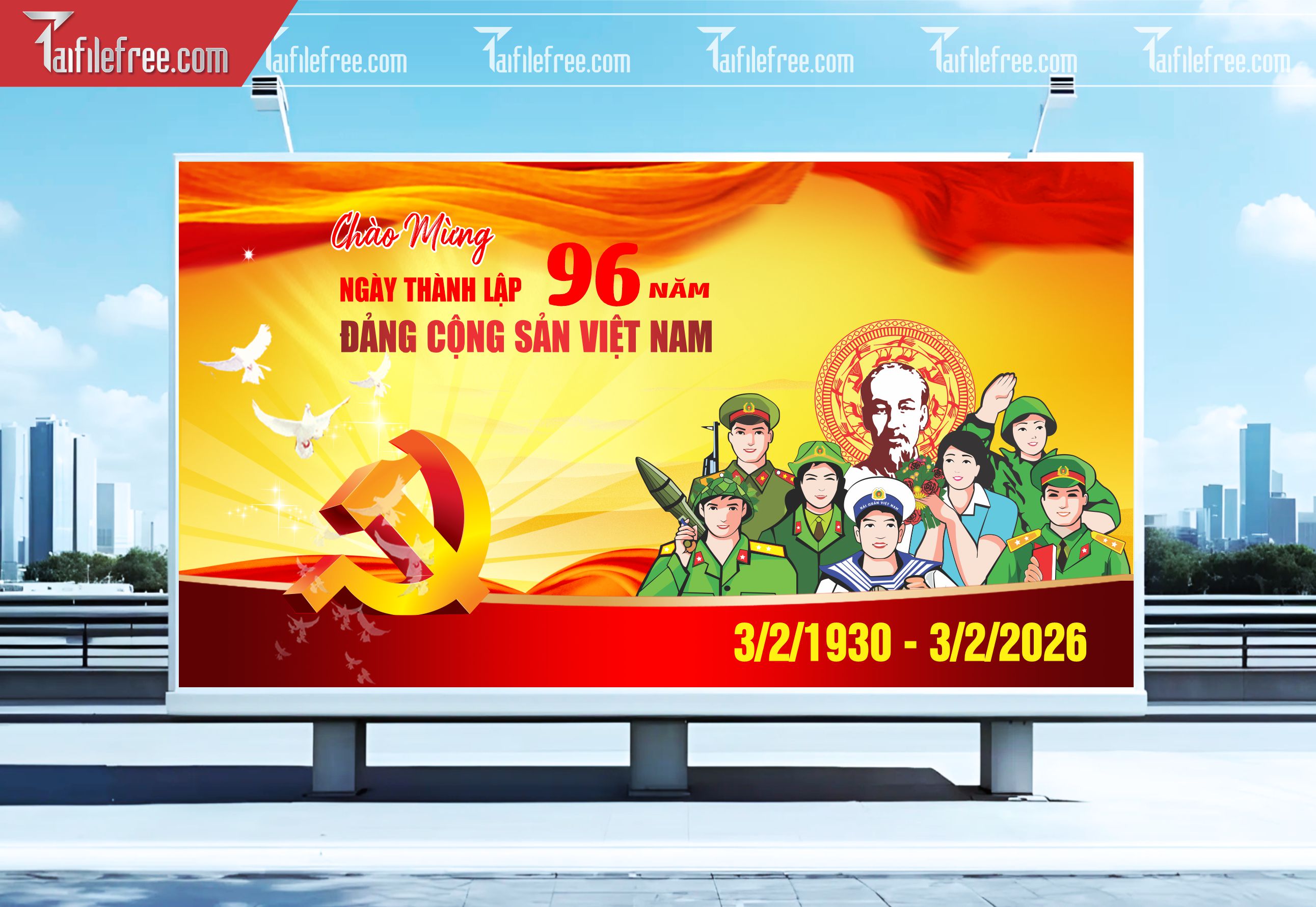 Mẫu Poster/Banner Chào Mừng Ngày Thành Lập Đảng_TD179