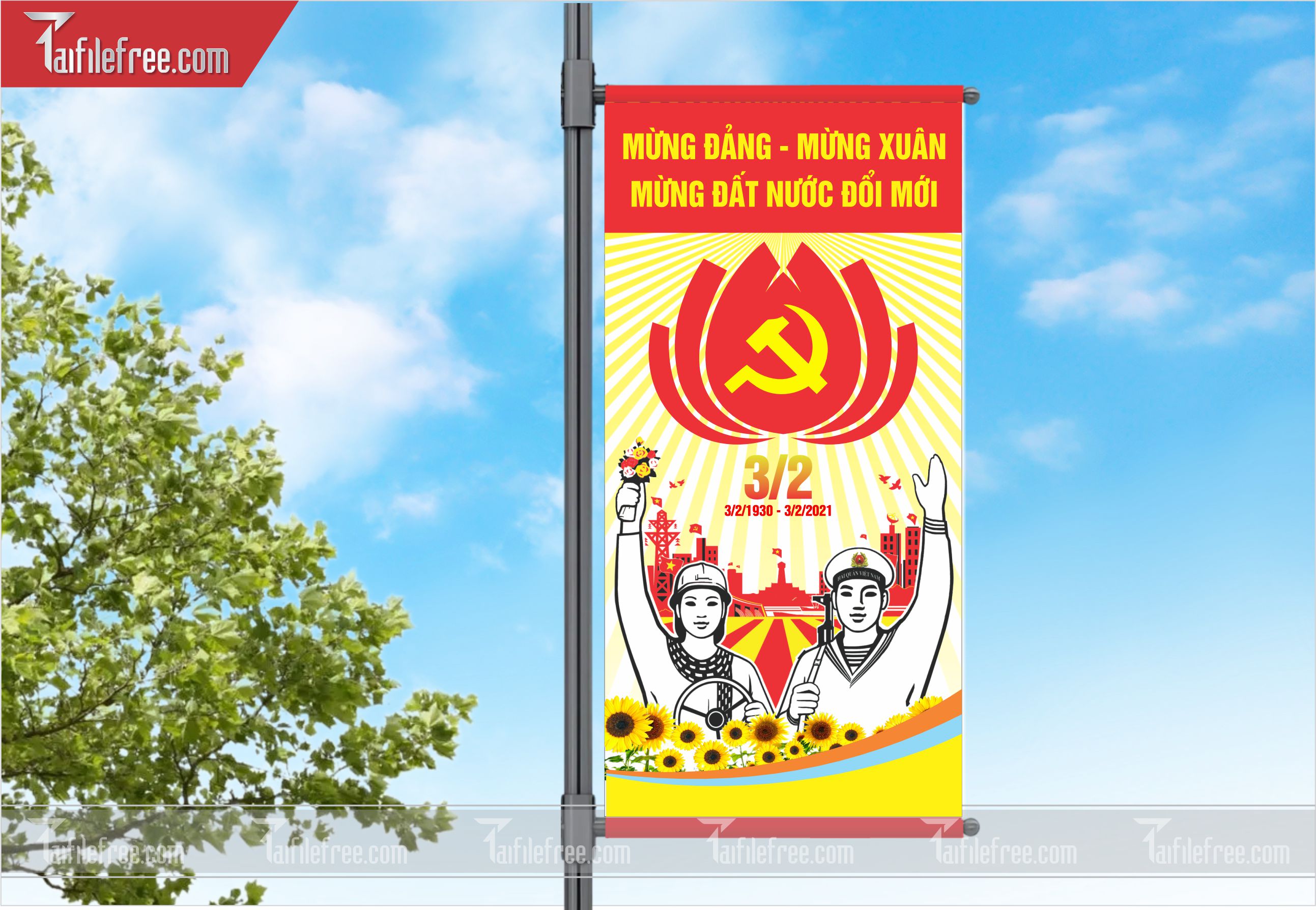 Phướn Cổ Động Mừng Đảng Mừng Xuân, Kỷ Niệm Ngày Thành Lập Đảng Cộng sản Việt Nam_TD18