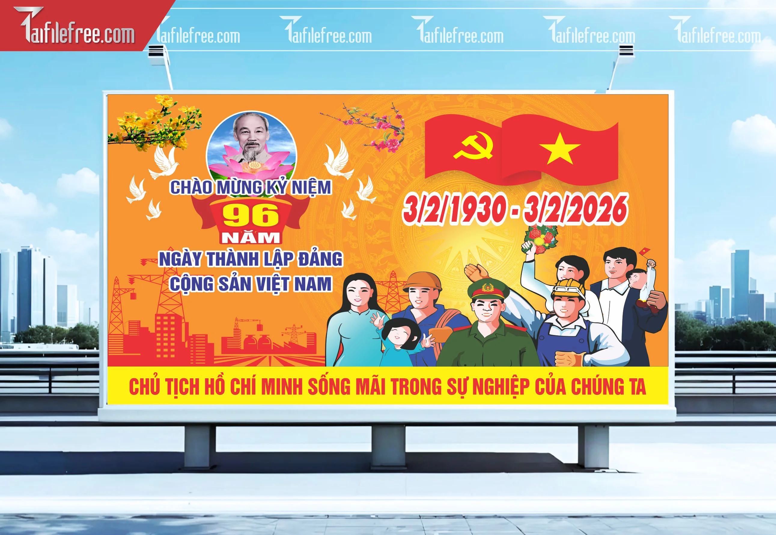 Mẫu Poster/Banner Chào Mừng Ngày Thành Lập Đảng_TD180