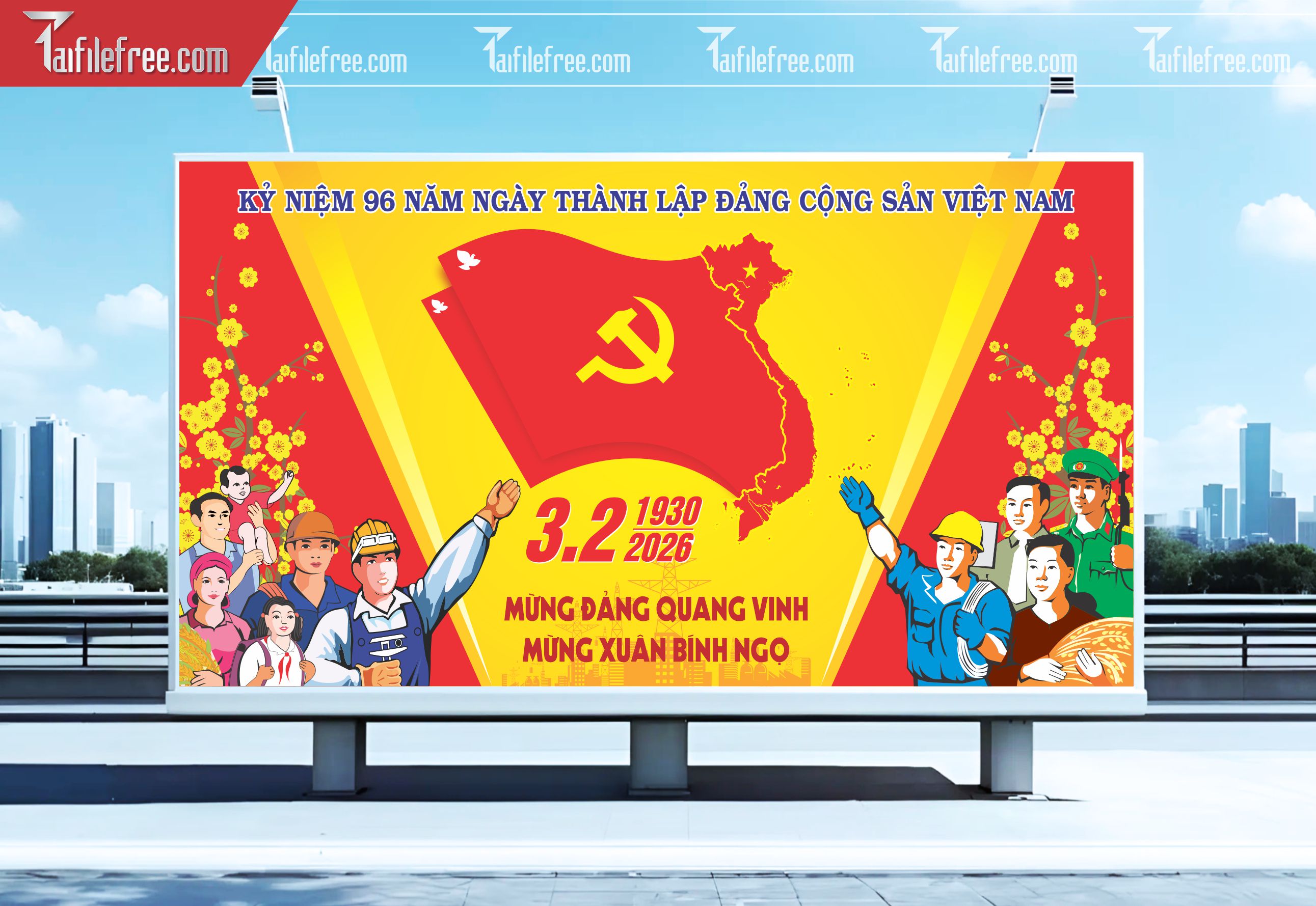 Mẫu Poster/Banner Chào Mừng Ngày Thành Lập Đảng_TD182