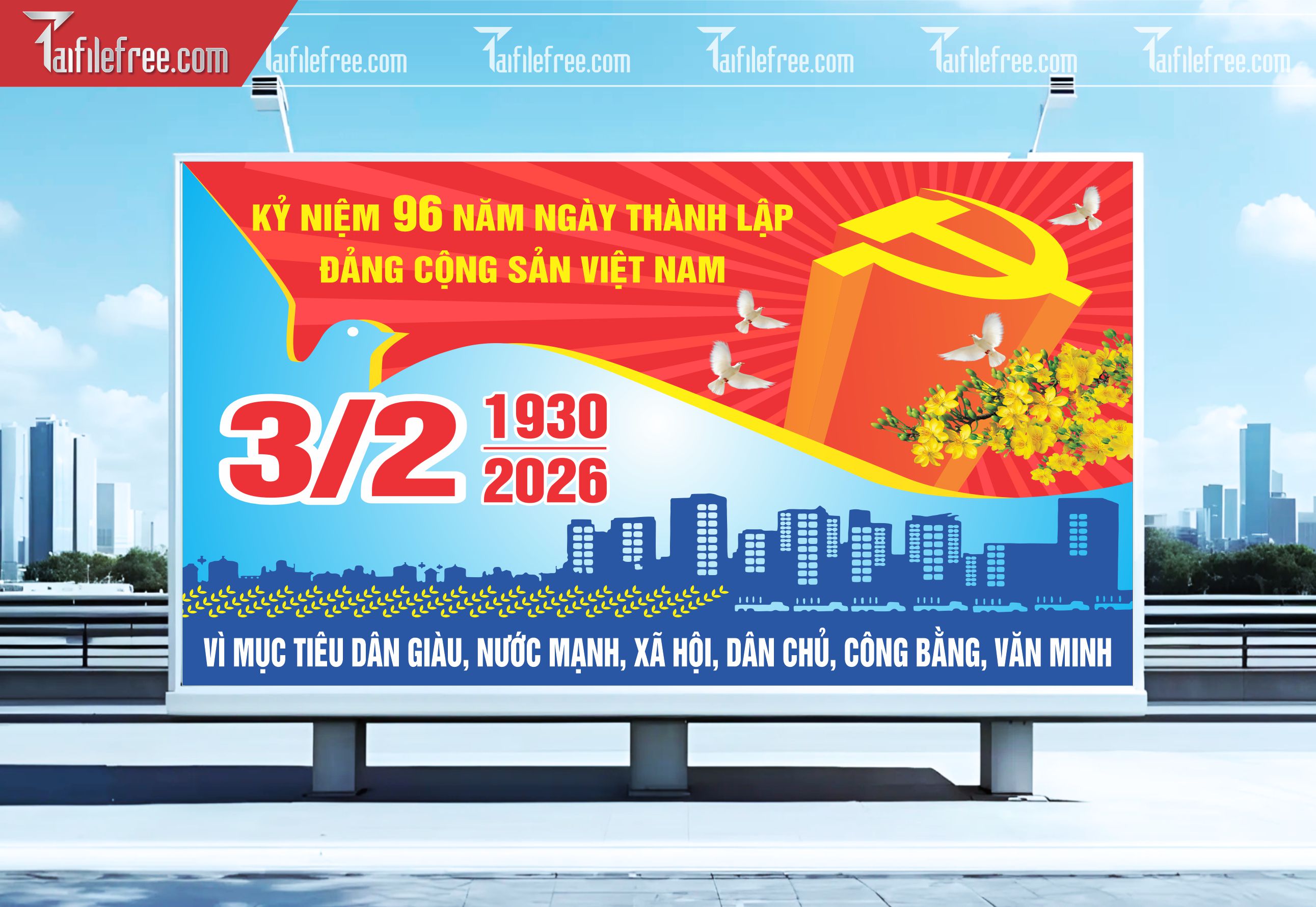 Mẫu Poster/Banner Chào Mừng Ngày Thành Lập Đảng_TD183