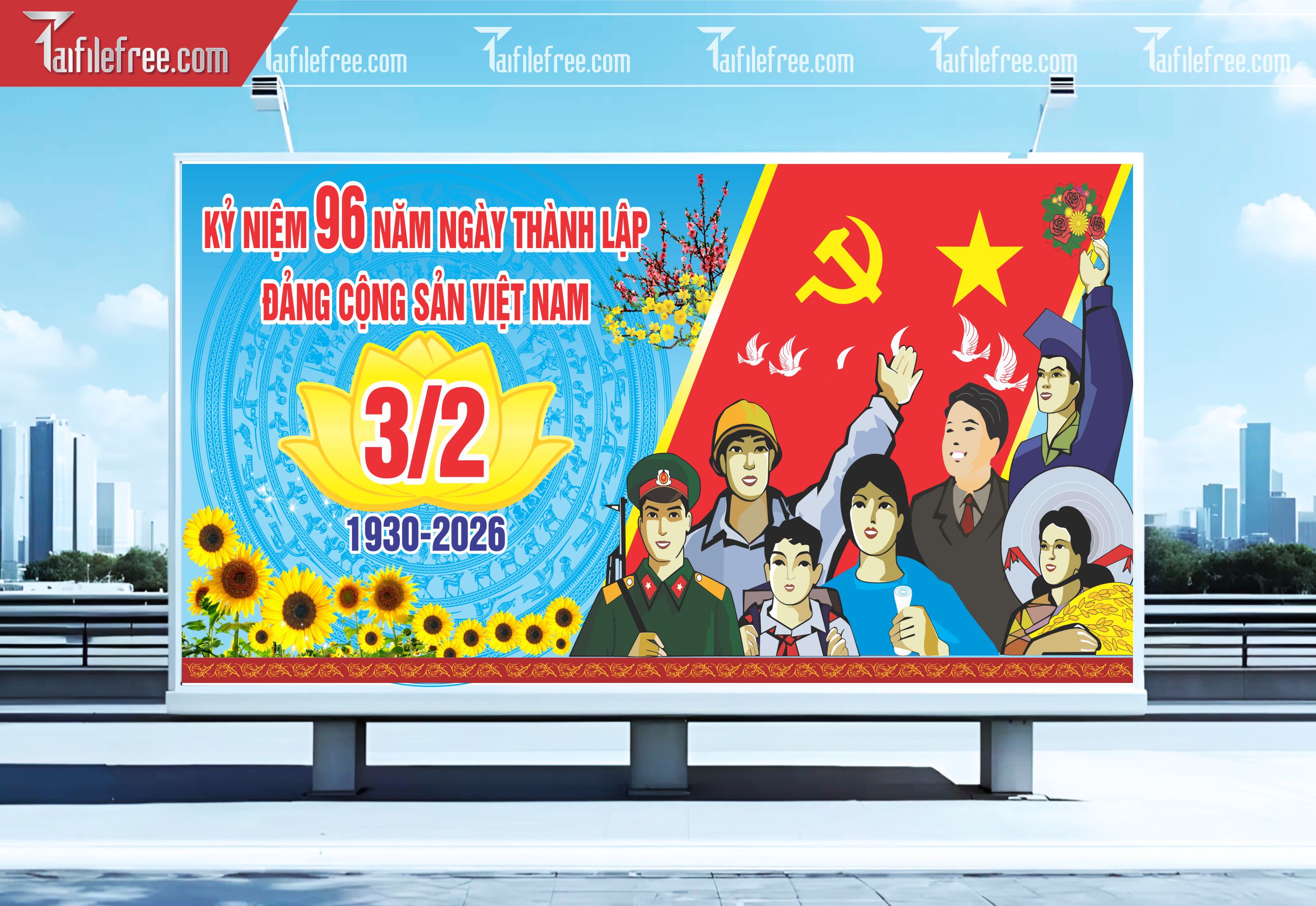 Mẫu Poster/Banner Chào Mừng Ngày Thành Lập Đảng_TD184